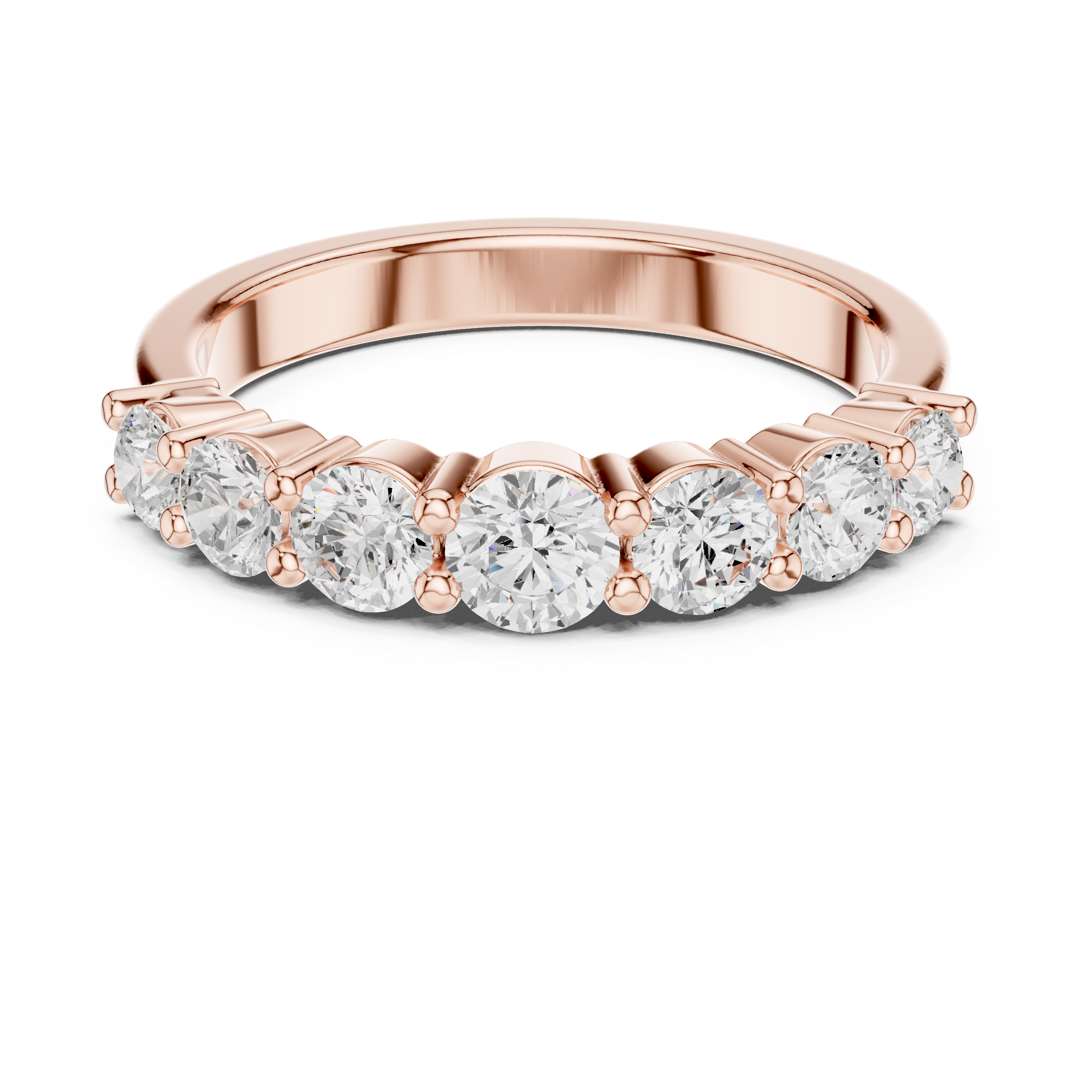 Round Brilliant Diamond Half Eternity Ring
