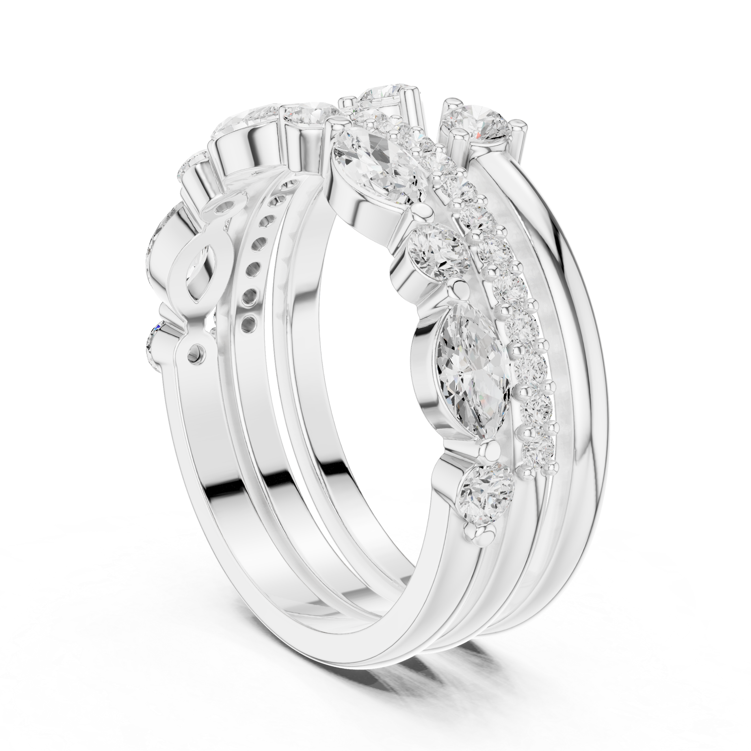 Three Piece Diamond Ring Set