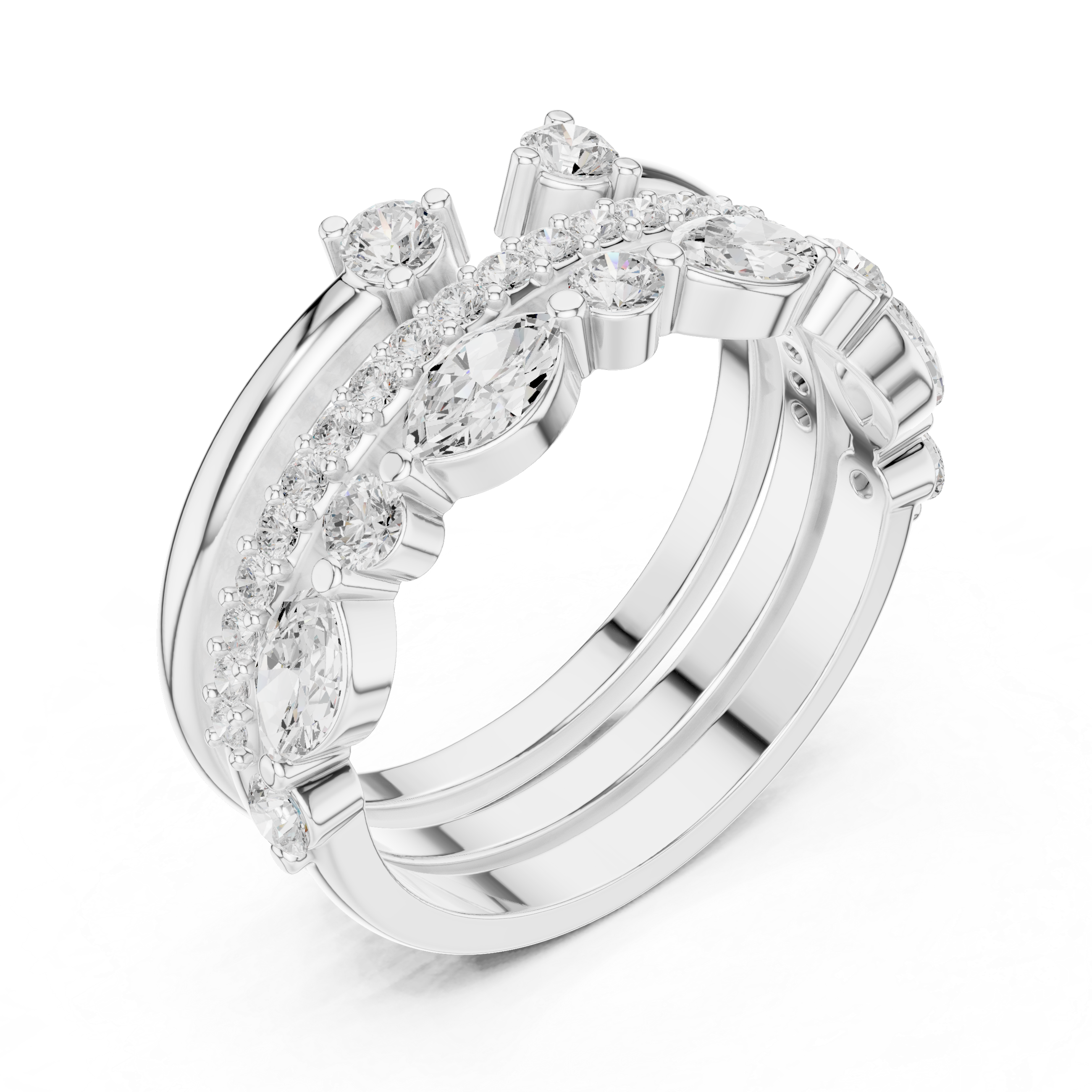 Three Piece Diamond Ring Set