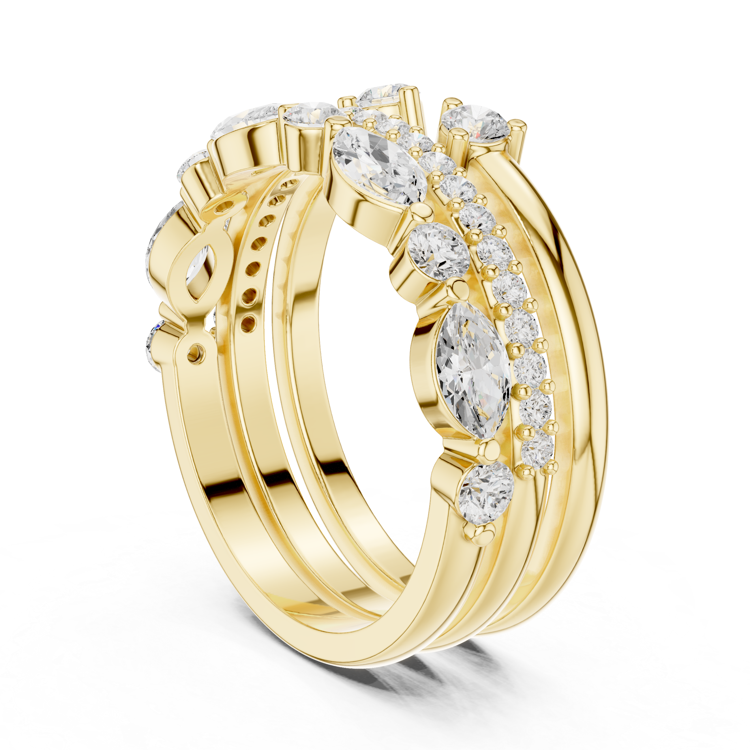 Three Piece Diamond Ring Set