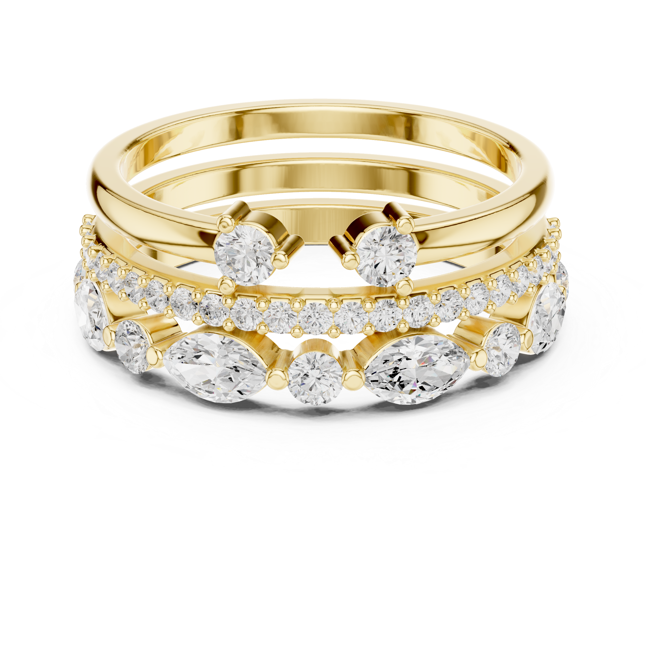 Three Piece Diamond Ring Set