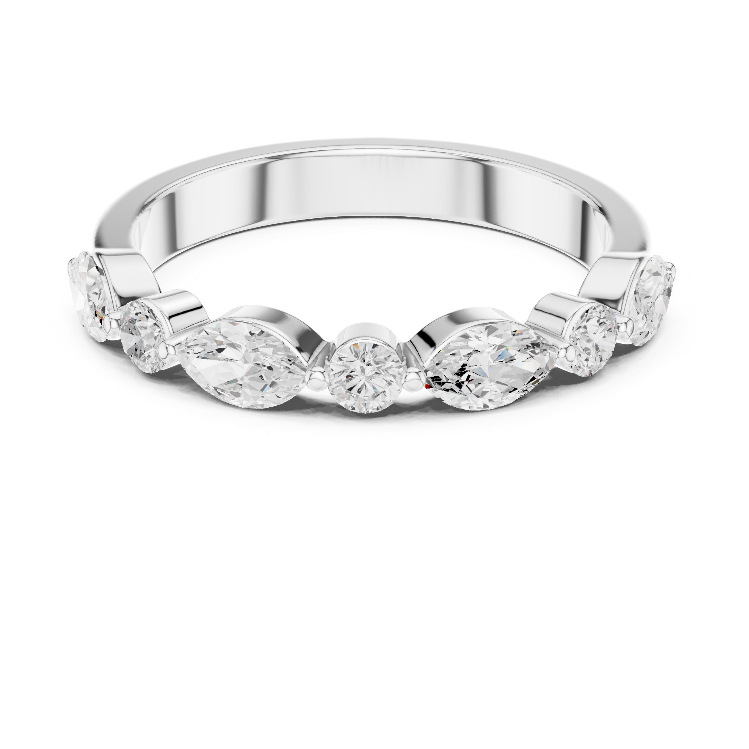 Marquise Diamond Wedding Band