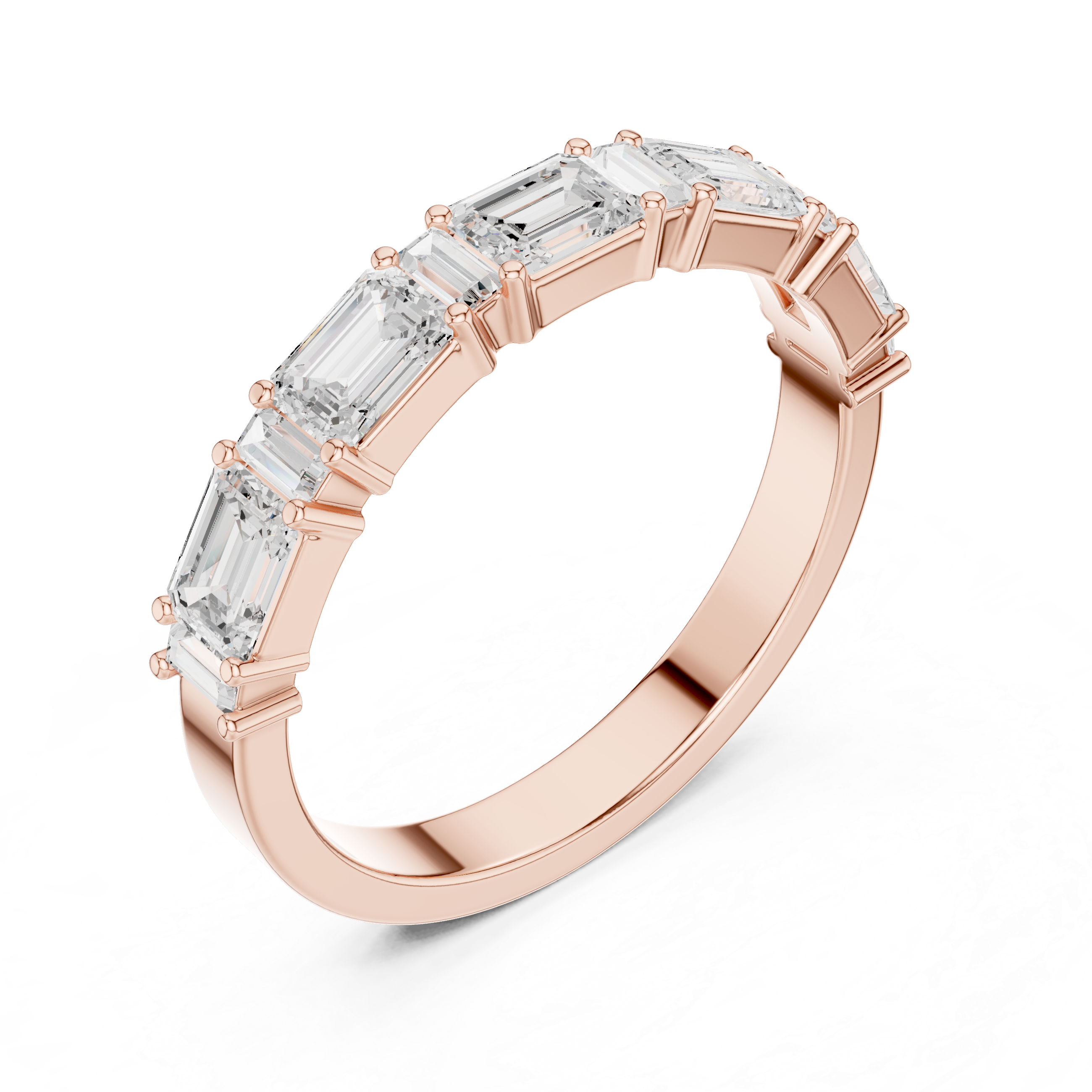 Five Stone Emerald Cut Diamond Ring
