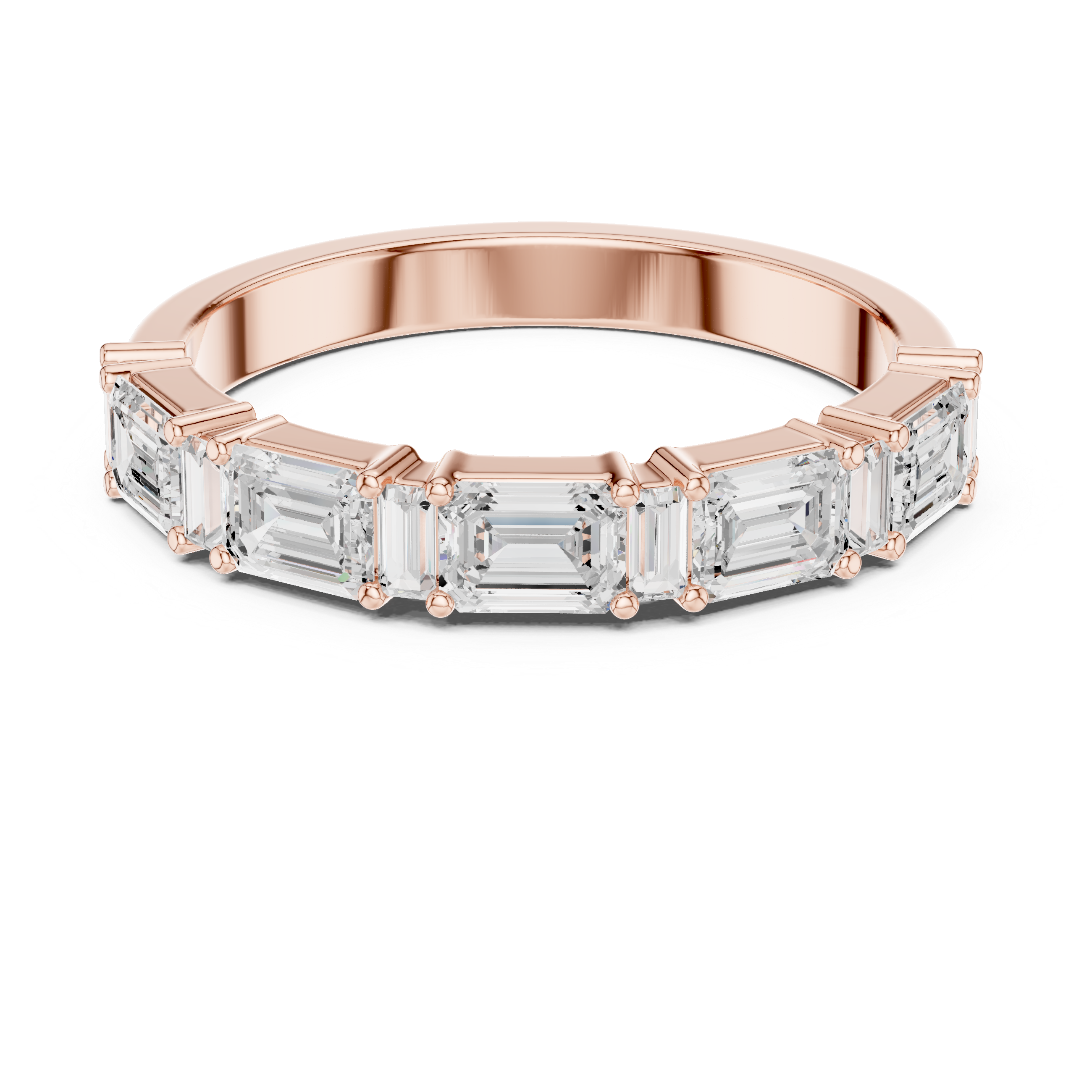 Five Stone Emerald Cut Diamond Ring
