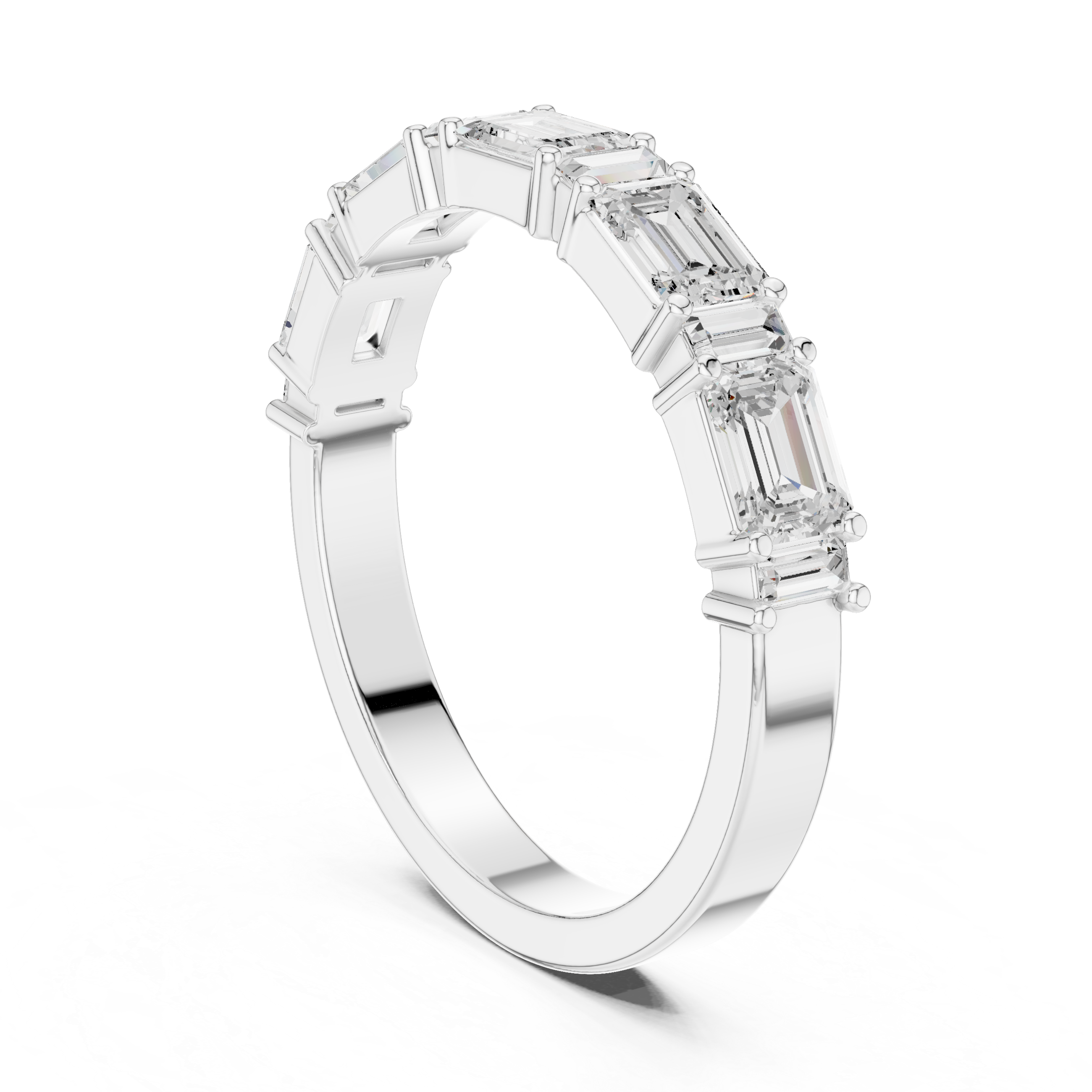 Five Stone Emerald Cut Diamond Ring