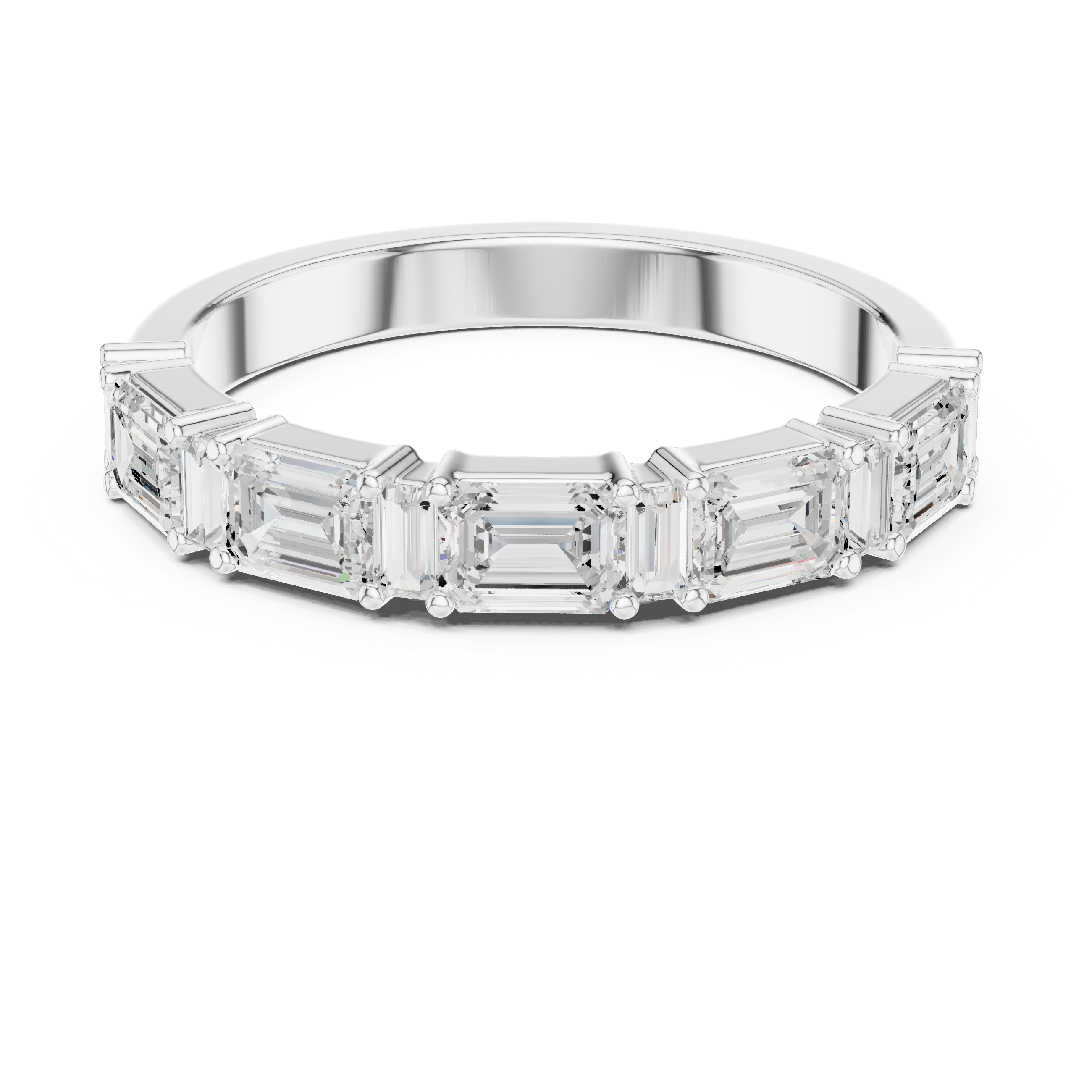 Five Stone Emerald Cut Diamond Ring