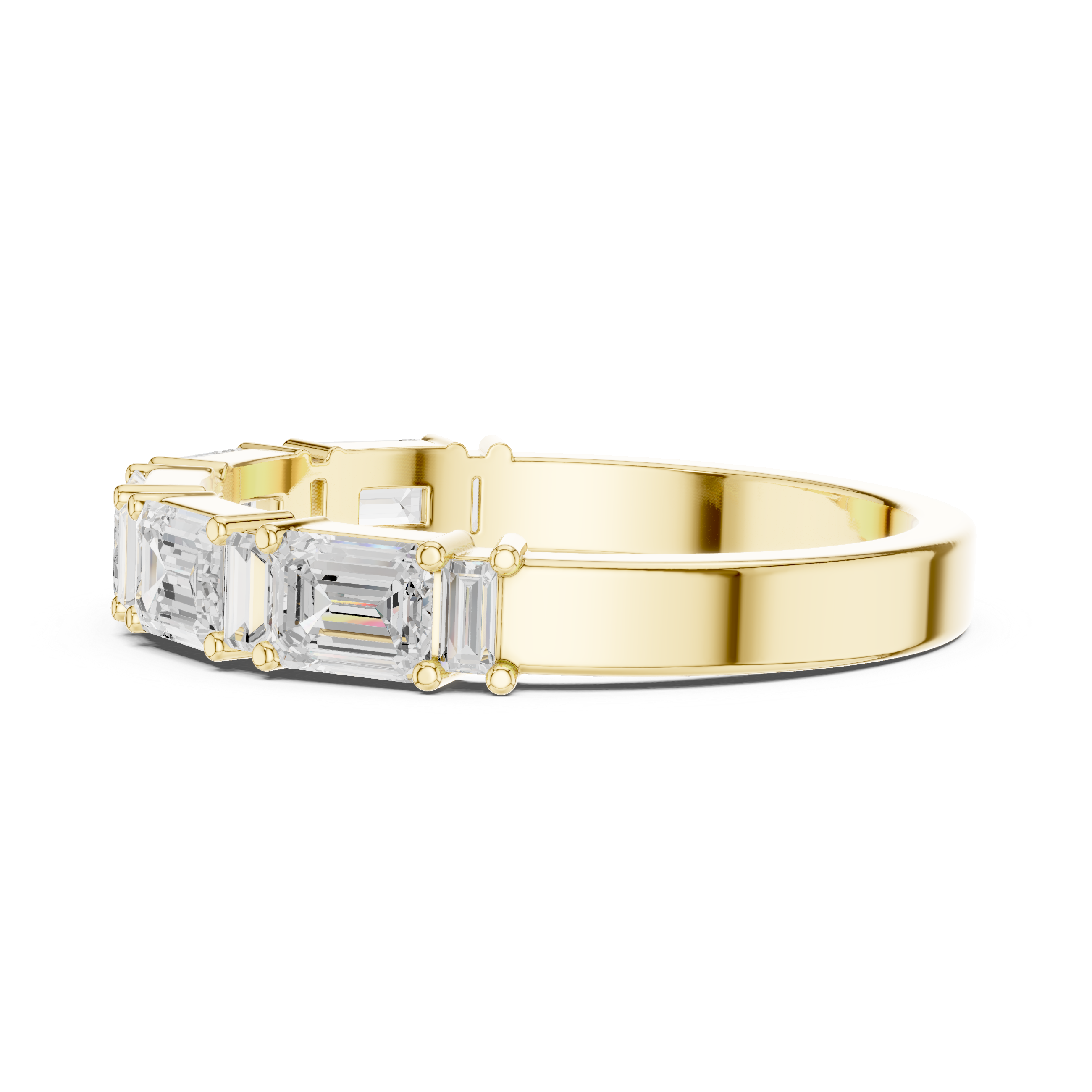 Five Stone Emerald Cut Diamond Ring