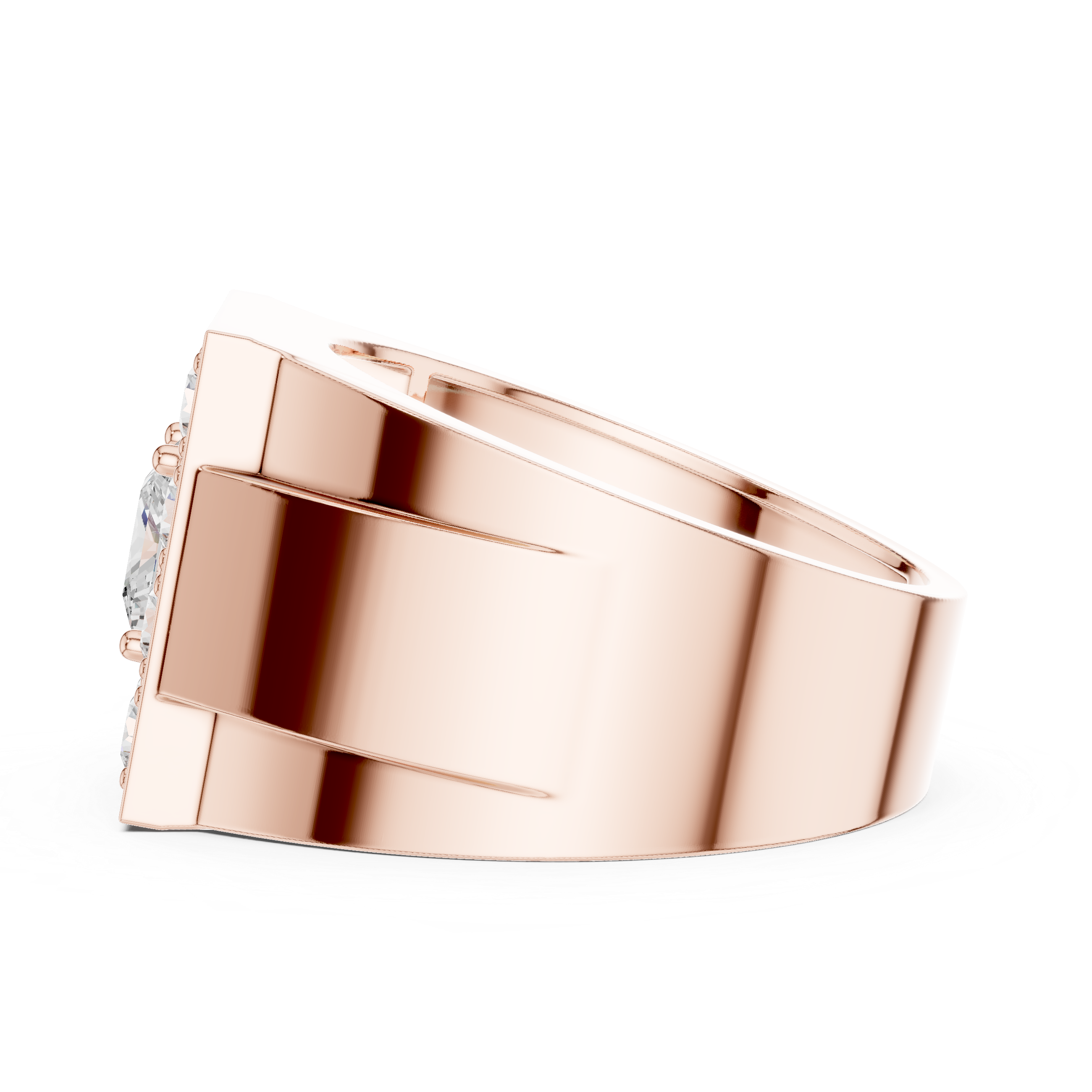 Princess Halo Diamond Signet Ring
