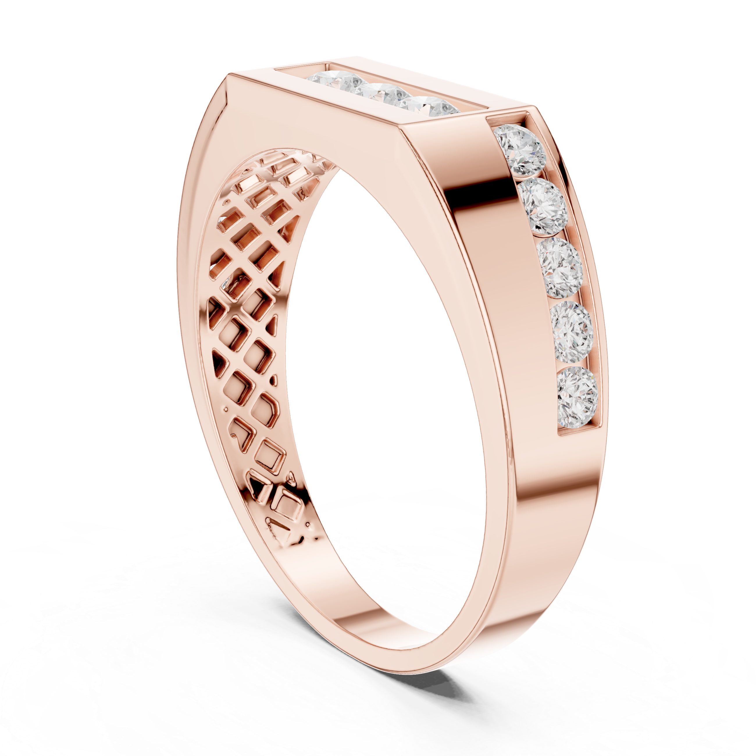 Modern Triple Diamond Channel Ring