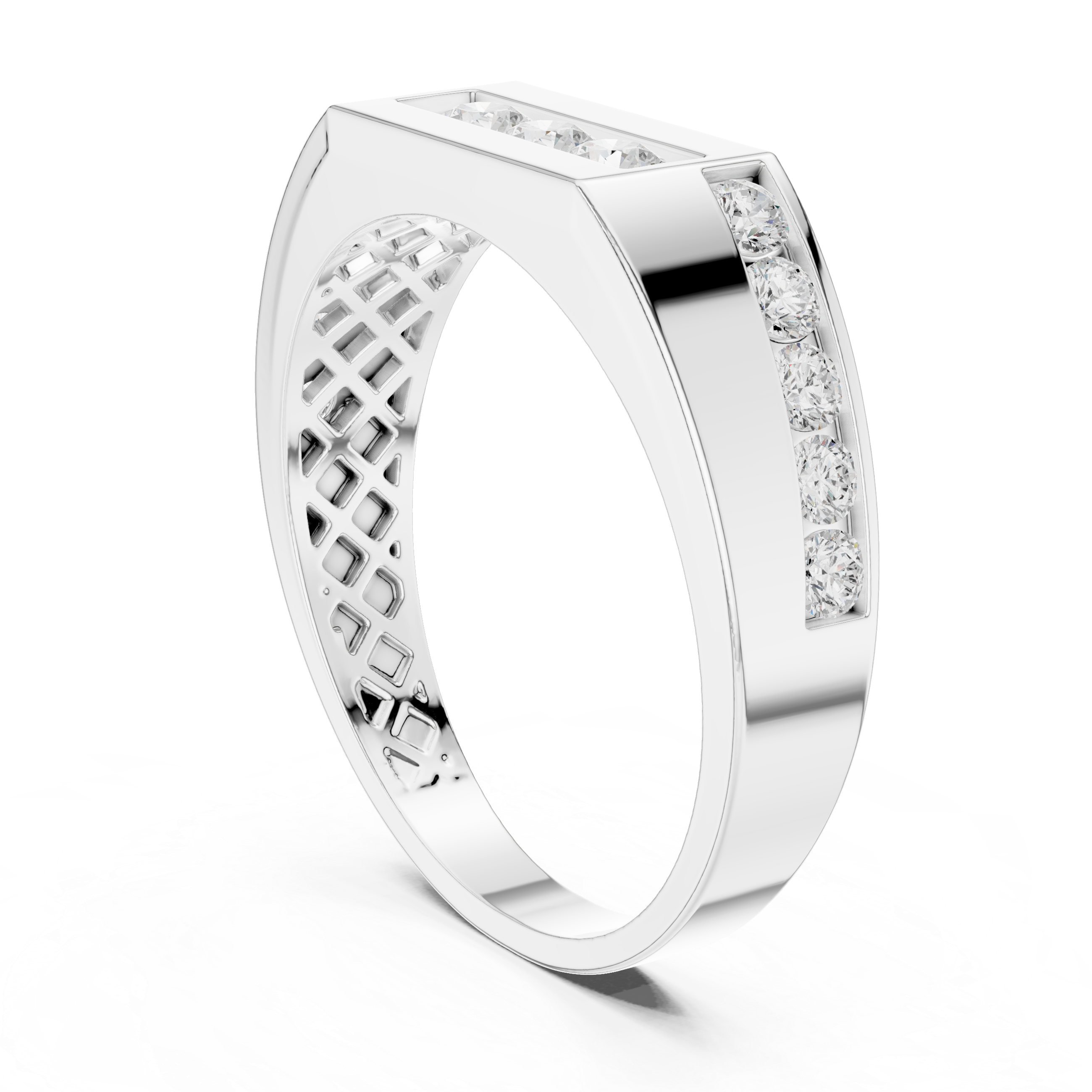 Modern Triple Diamond Channel Ring