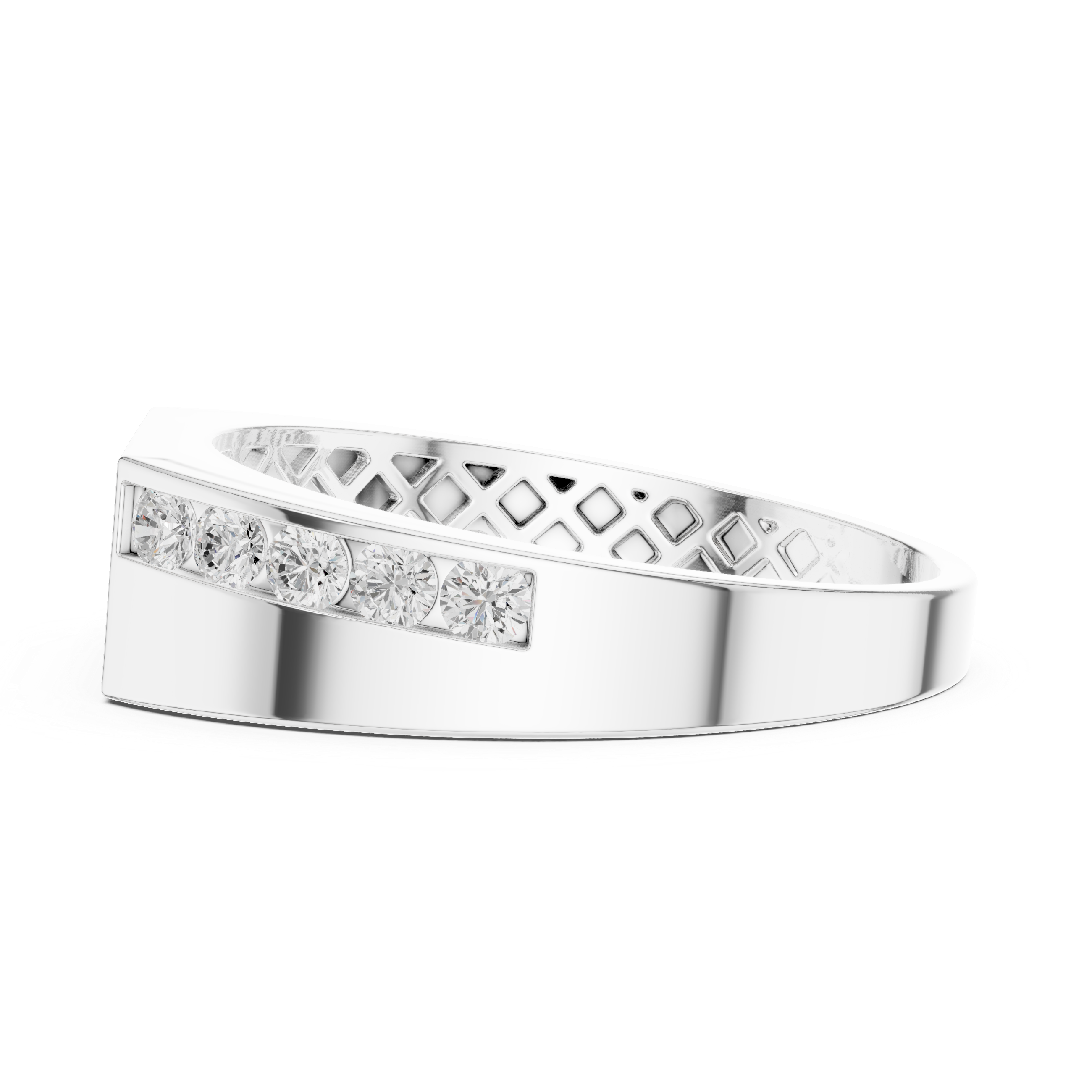 Modern Triple Diamond Channel Ring