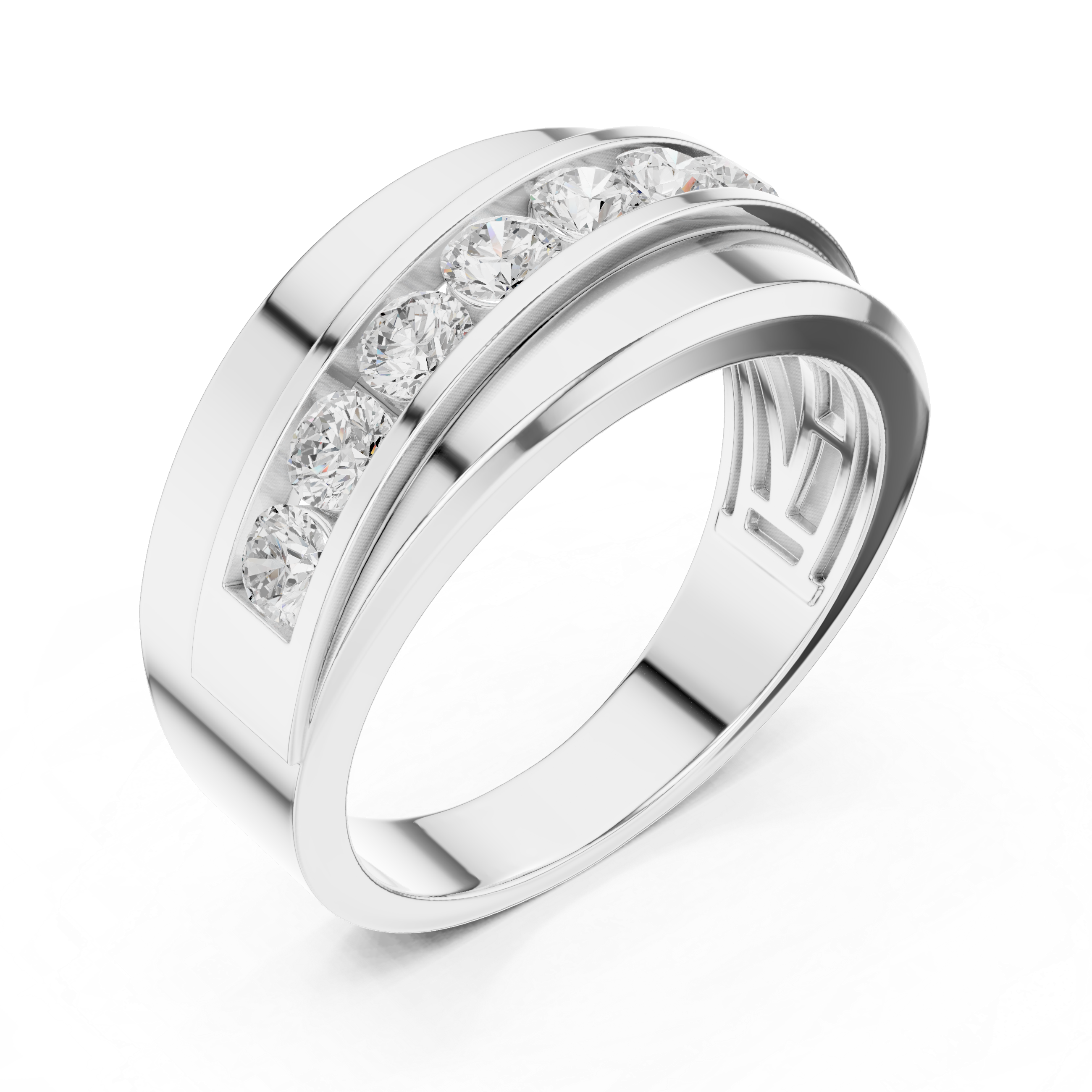 Channel Set Diamond Wedding Band