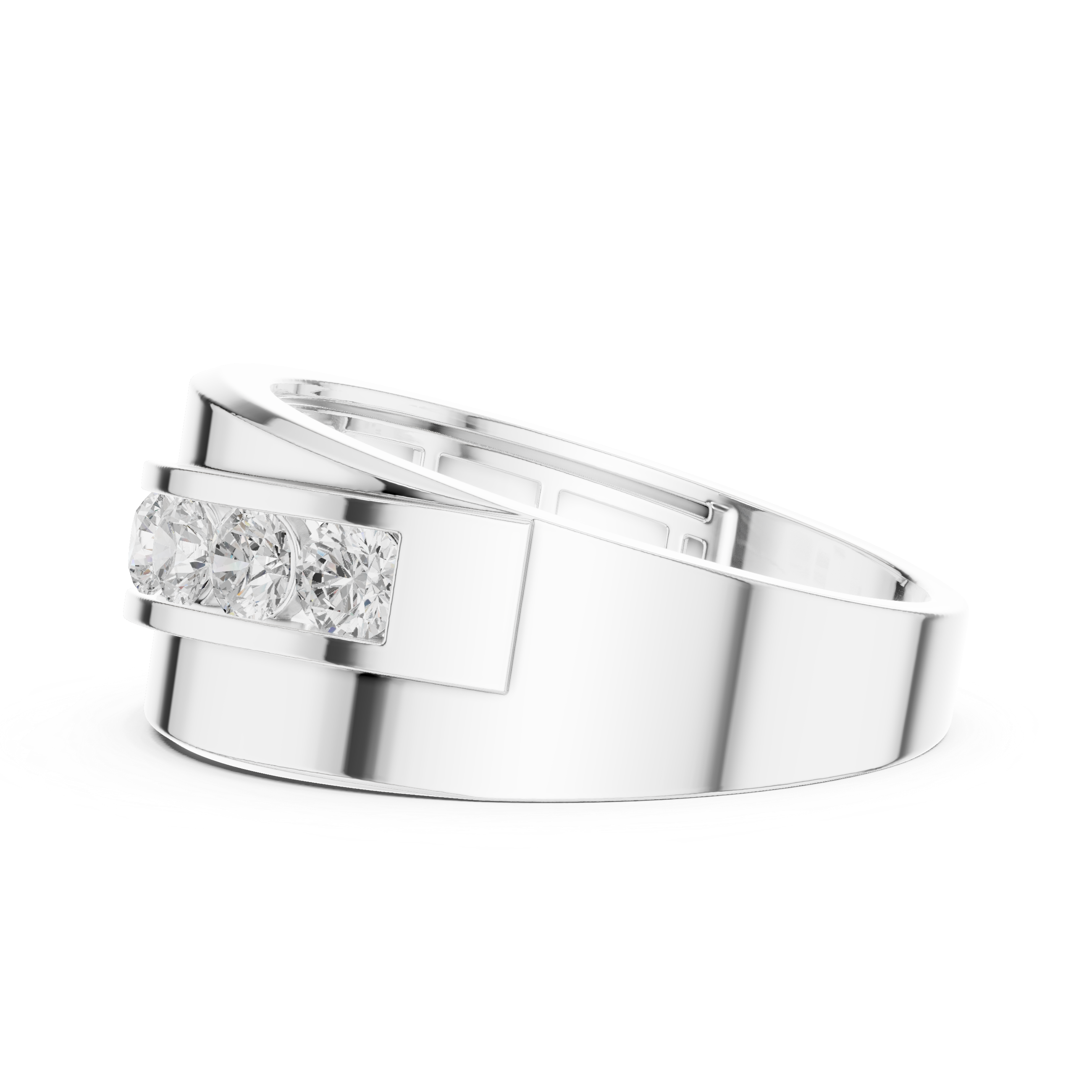 Channel Set Diamond Wedding Band