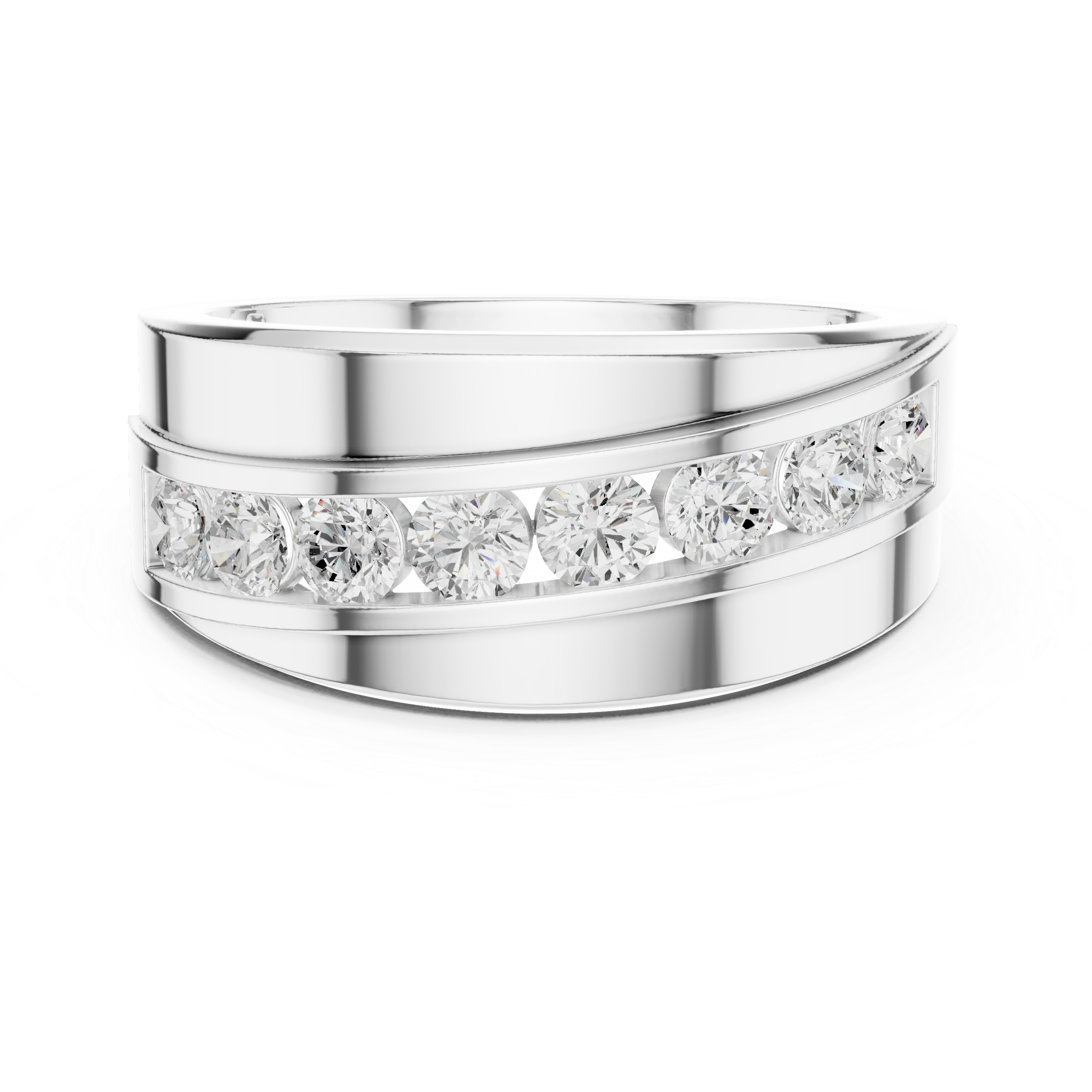 Channel Set Diamond Wedding Band