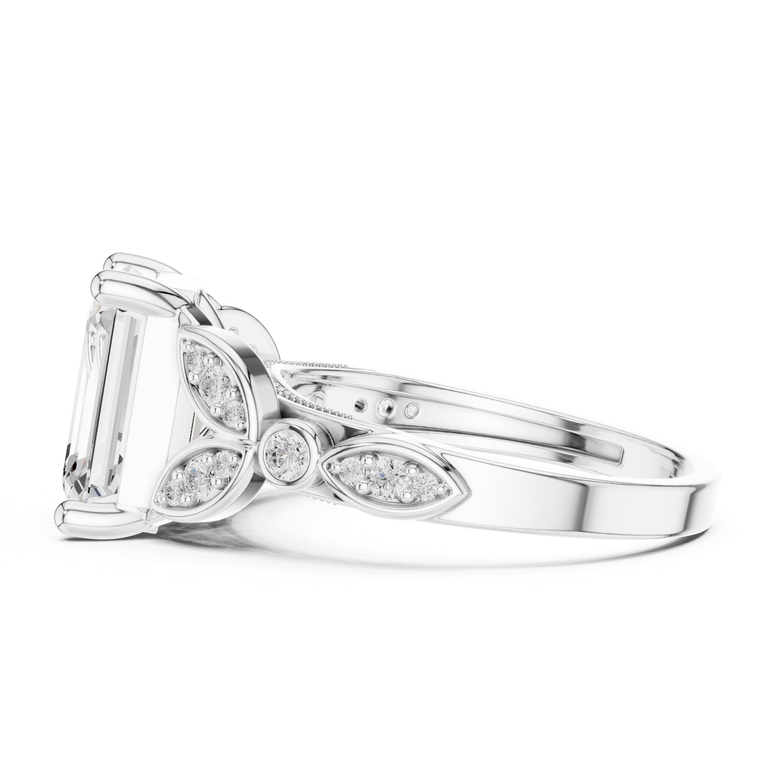 Vintage Emerald Cut Diamond Engagement Ring