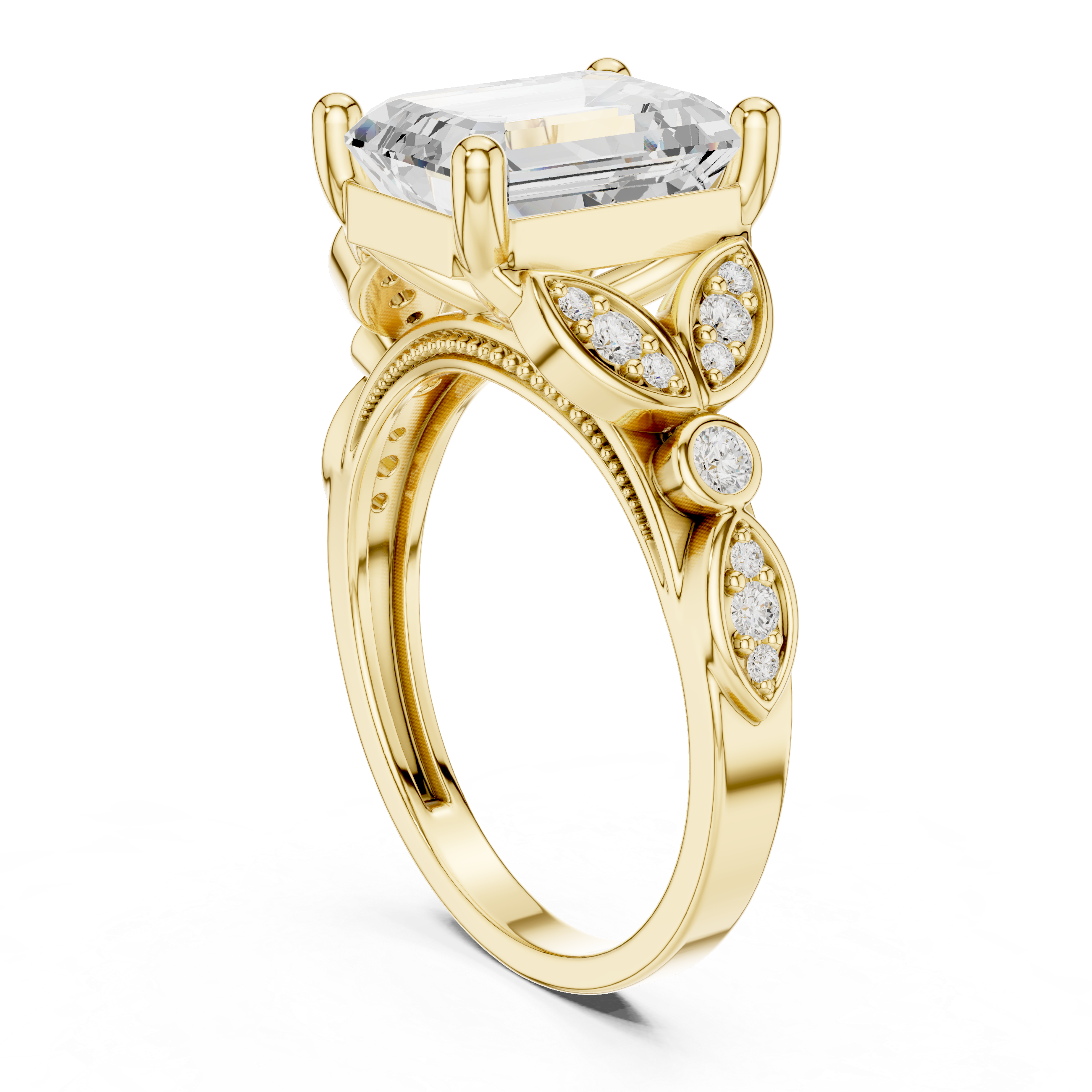 Vintage Emerald Cut Diamond Engagement Ring