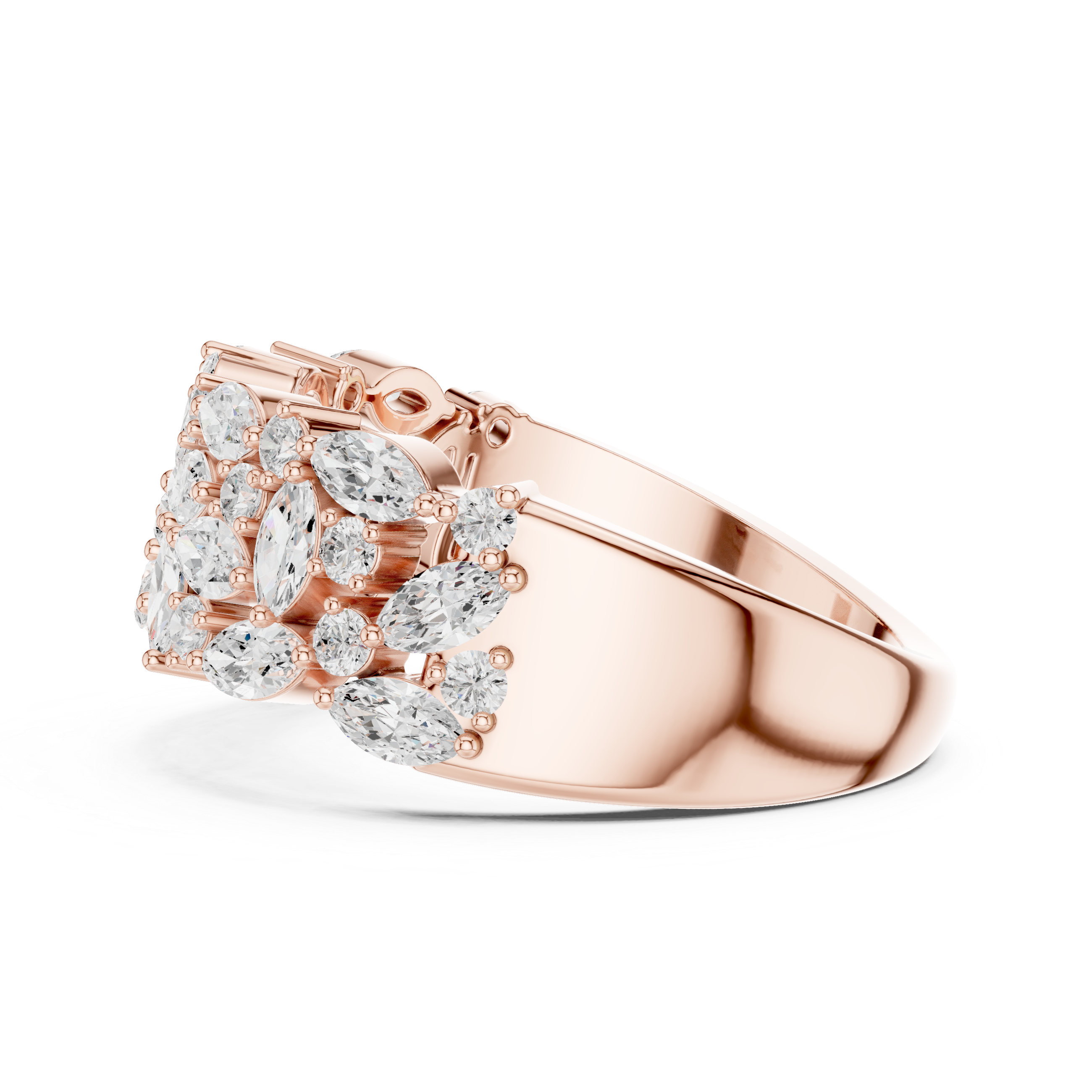 Wide Marquise Diamond Eternity Band Ring