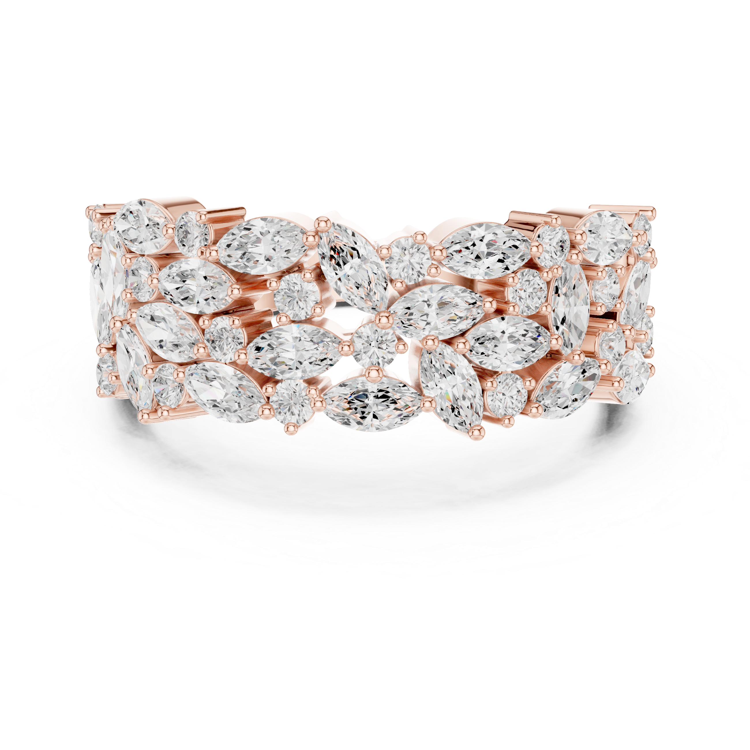 Wide Marquise Diamond Eternity Band Ring