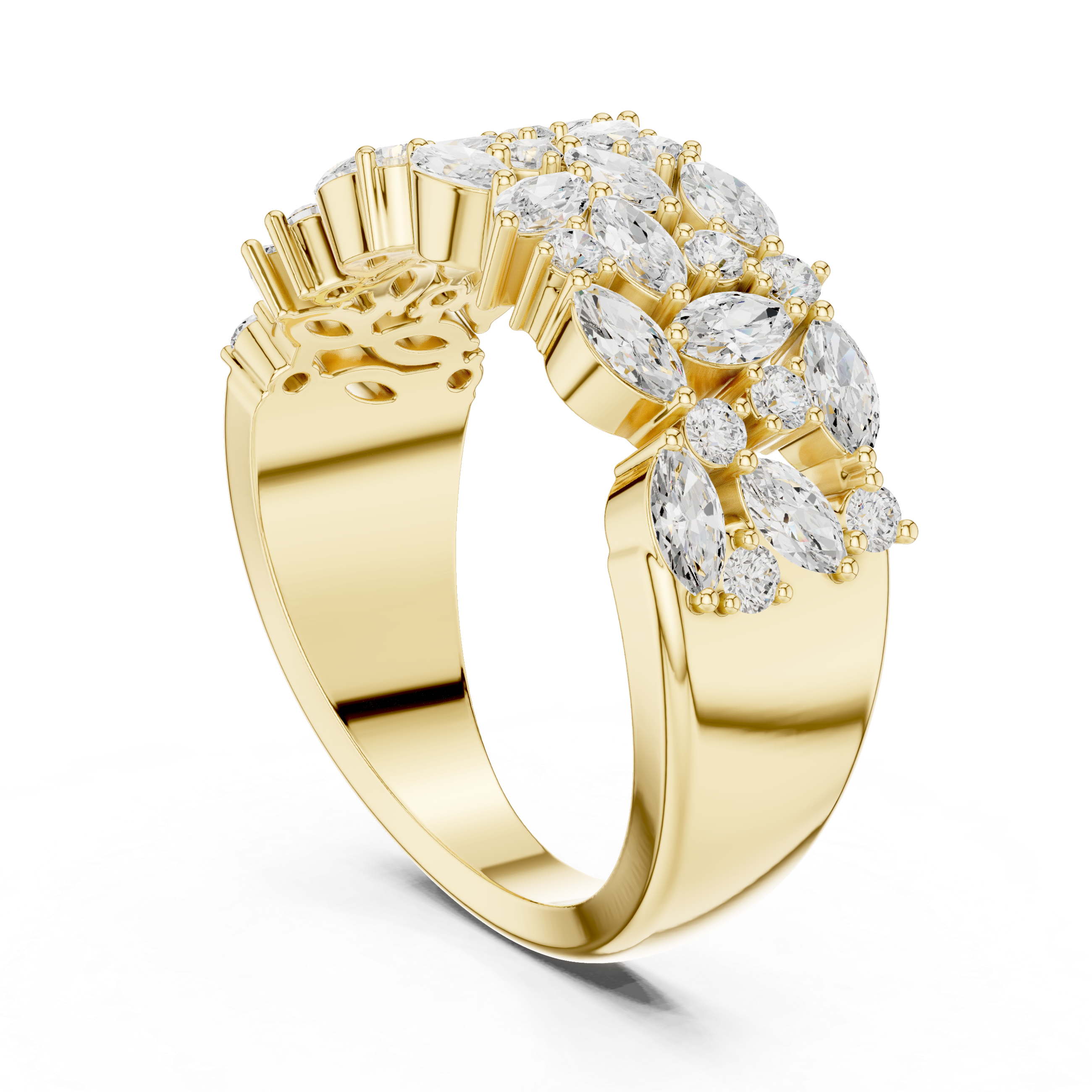 Wide Marquise Diamond Eternity Band Ring
