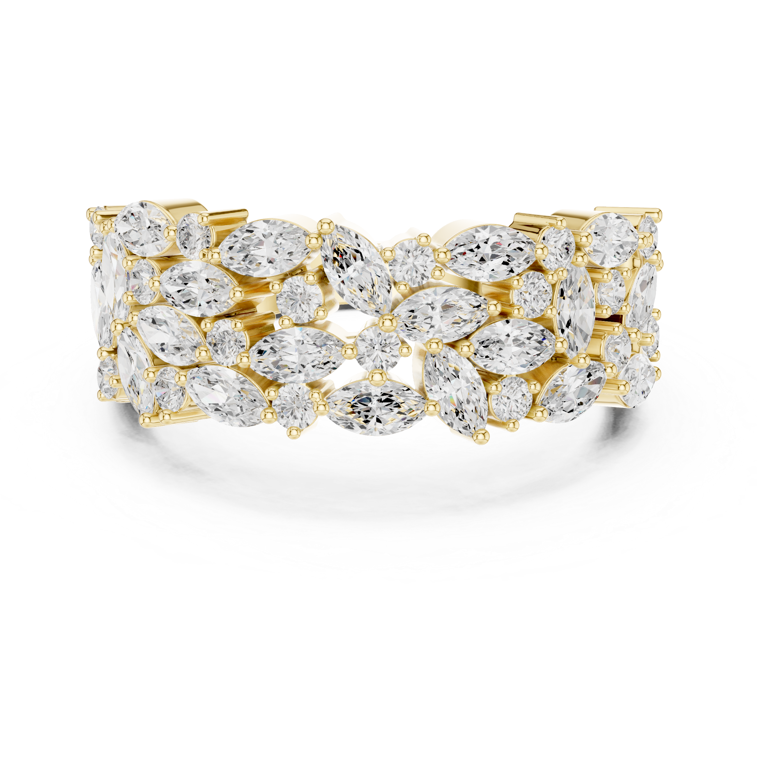 Wide Marquise Diamond Eternity Band Ring