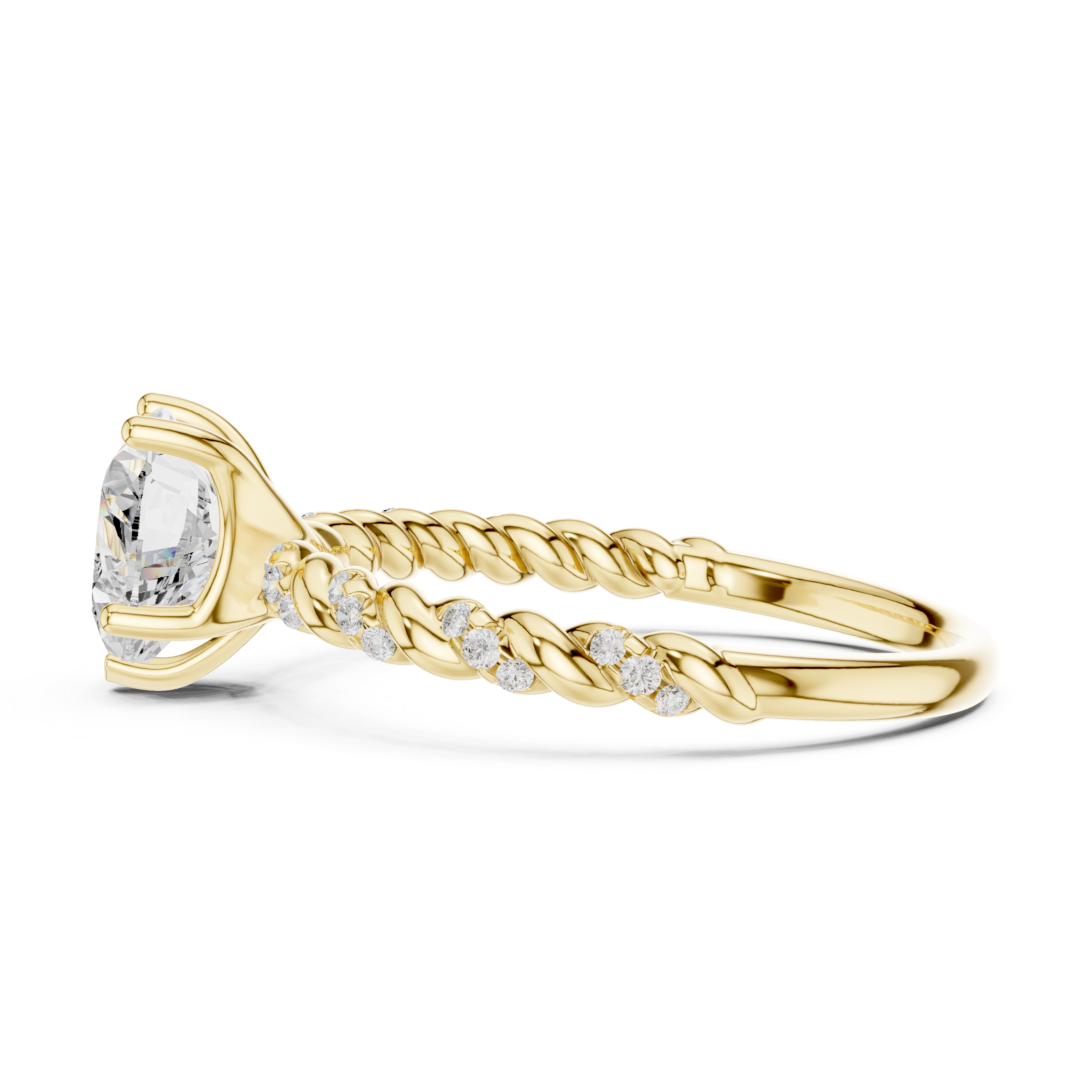 Twisted Heart Diamond Engagement Ring