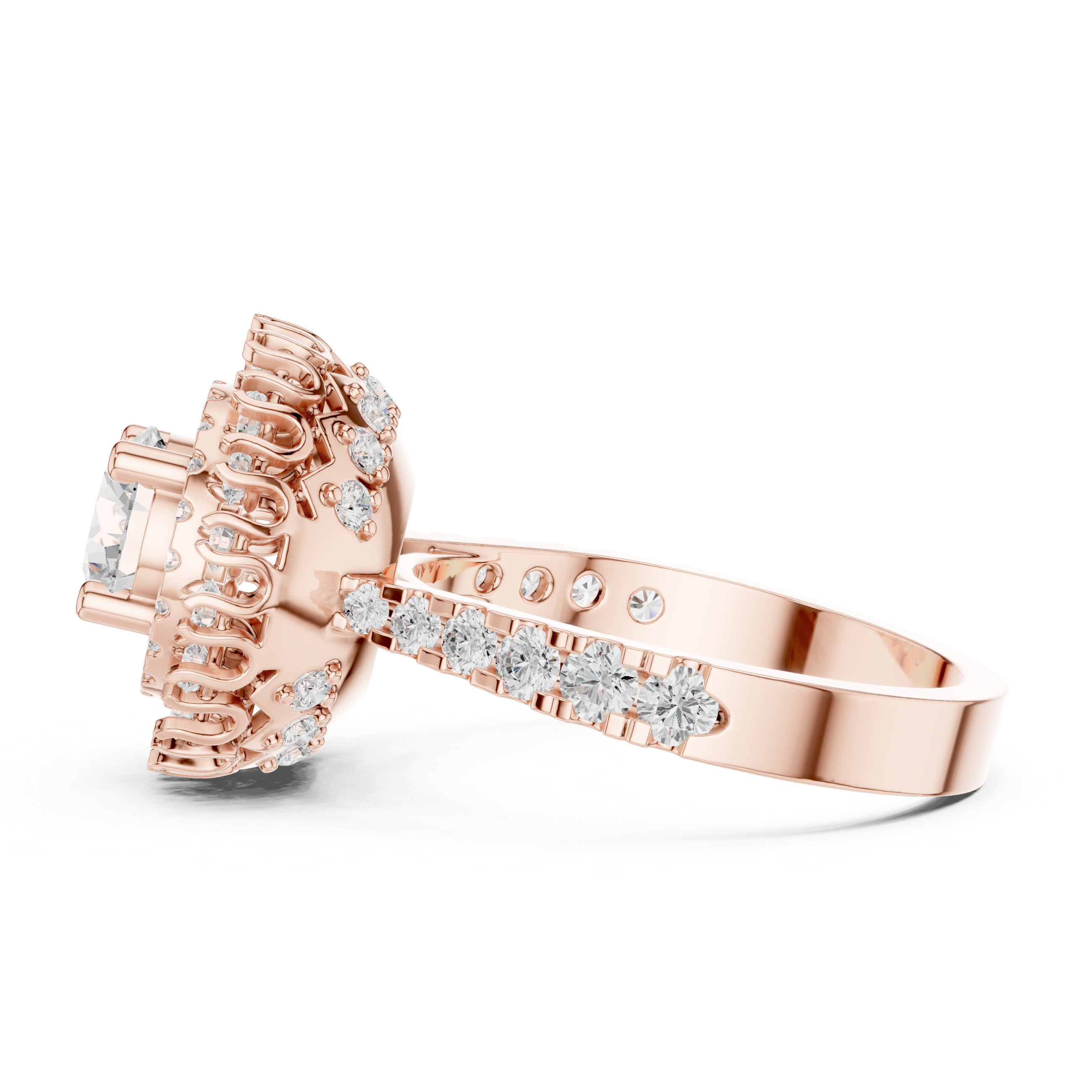 Round Diamond Double Halo Engagement Ring
