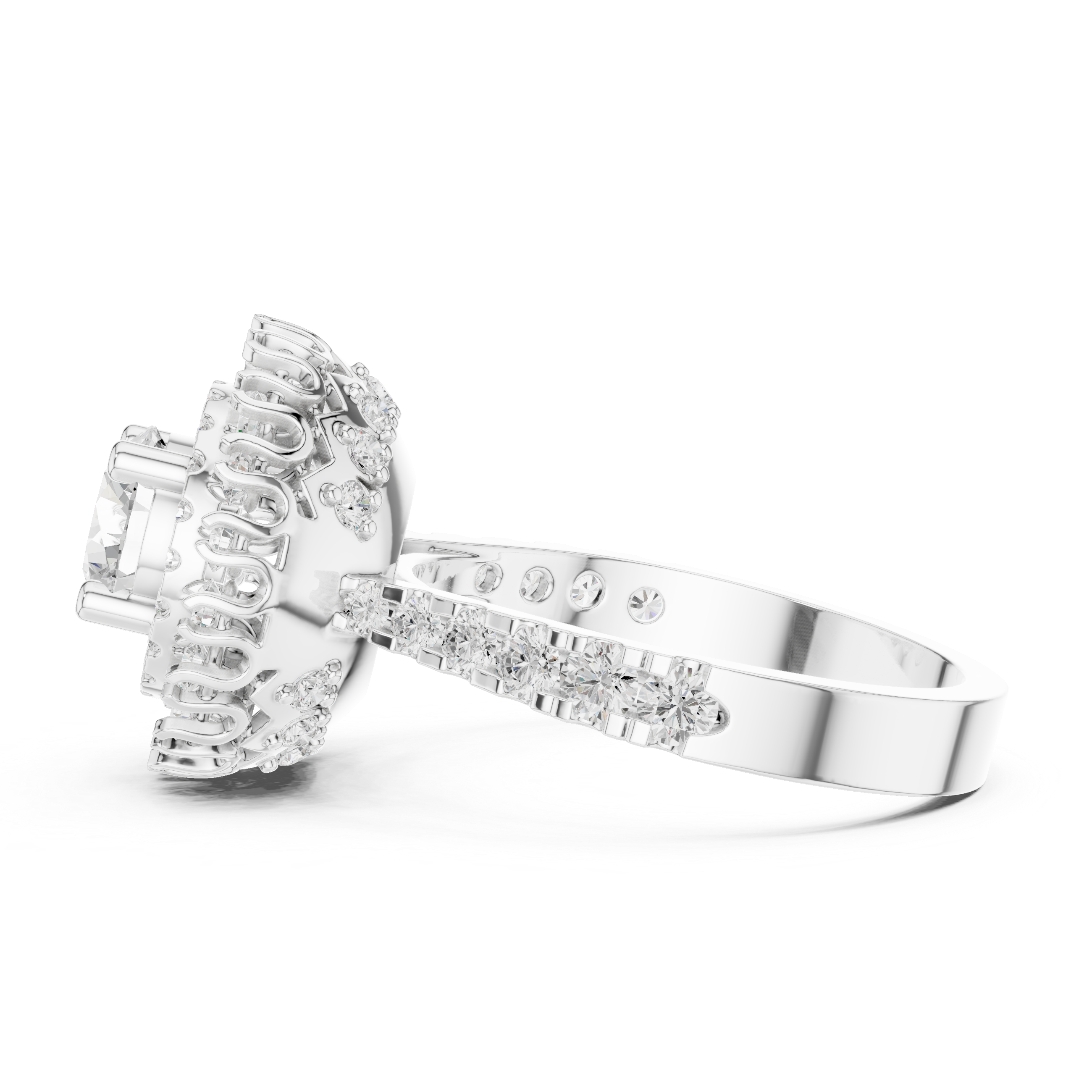 Round Diamond Double Halo Engagement Ring