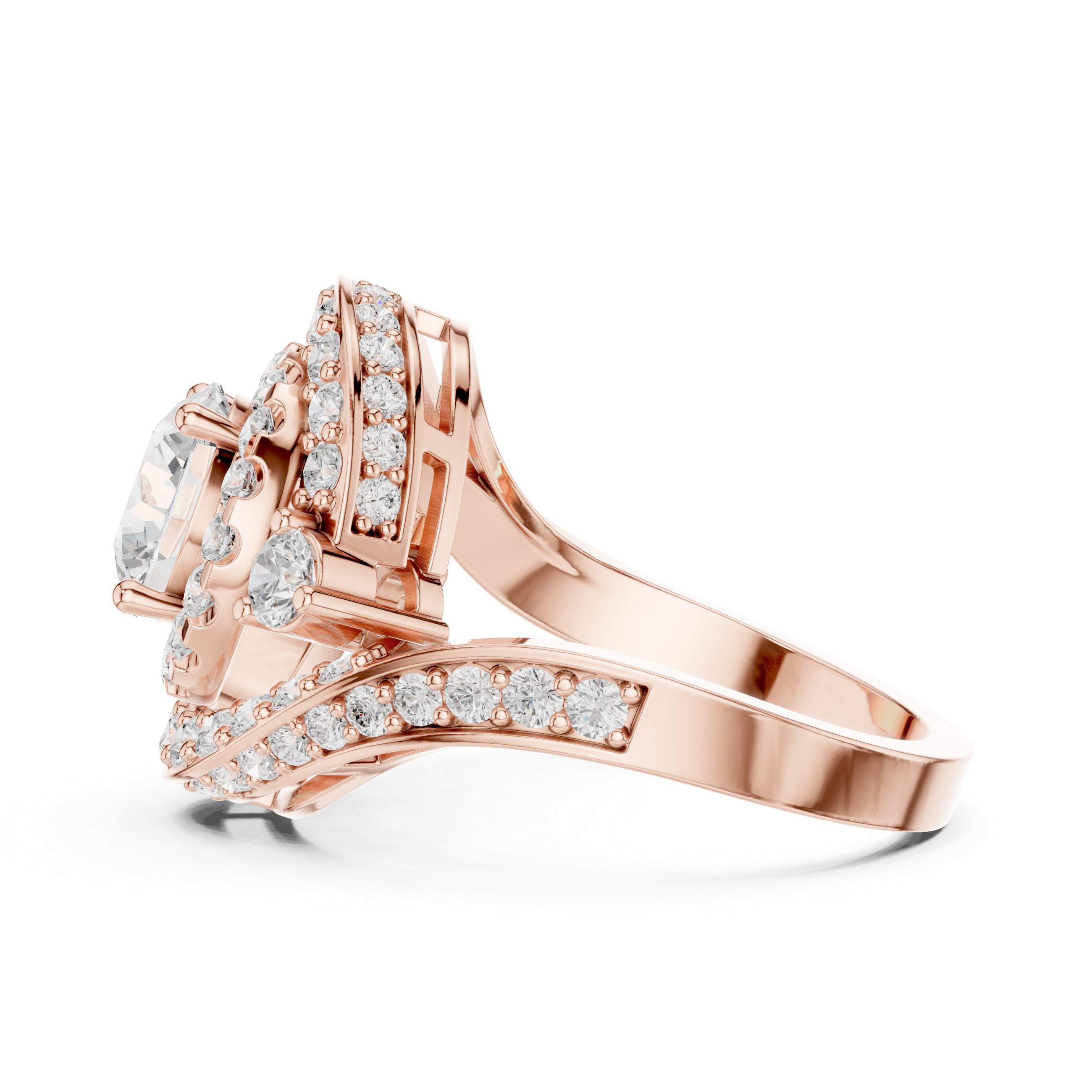 Round Diamond Double Halo Engagement Ring