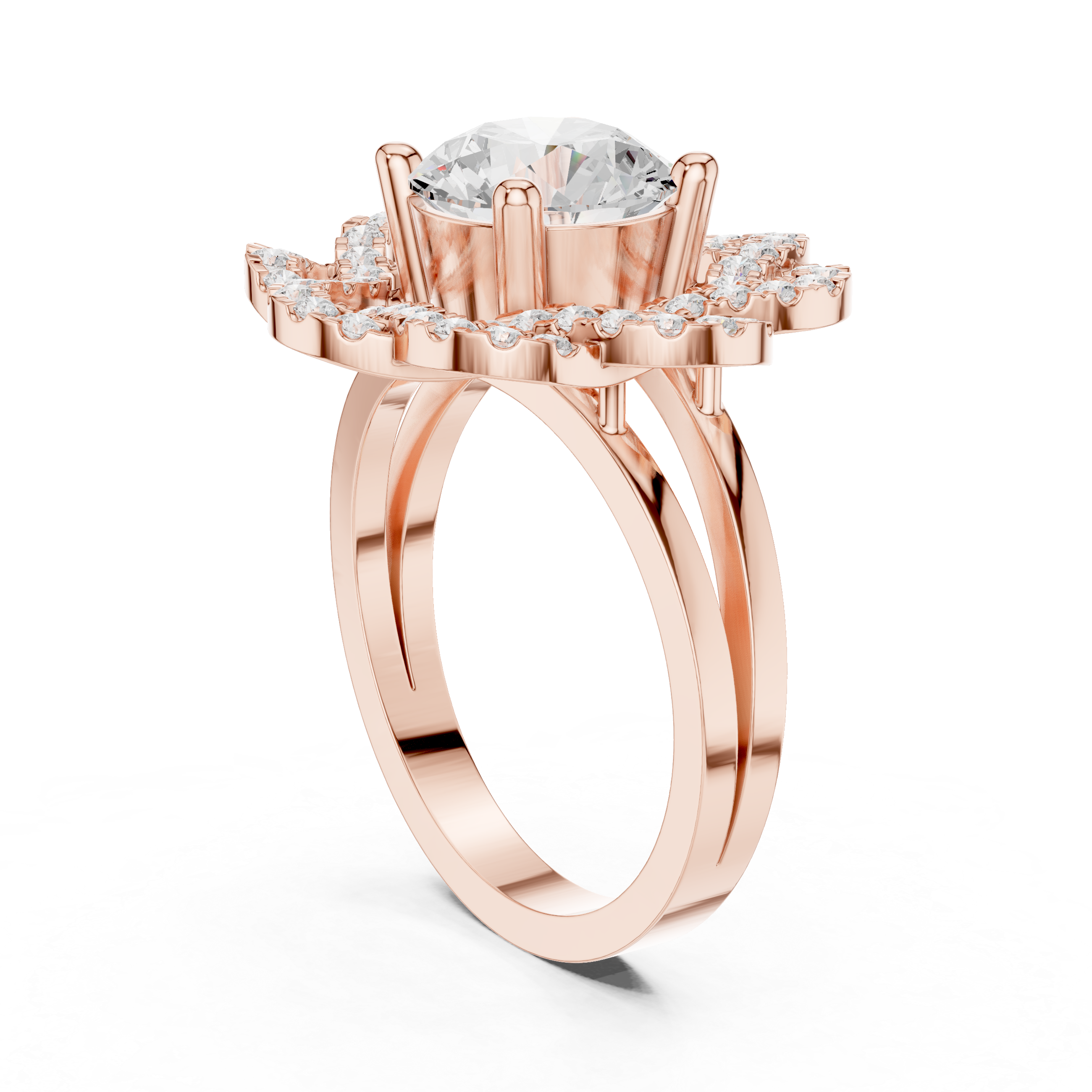 Vintage Floral Openwork Diamond Engagement Ring