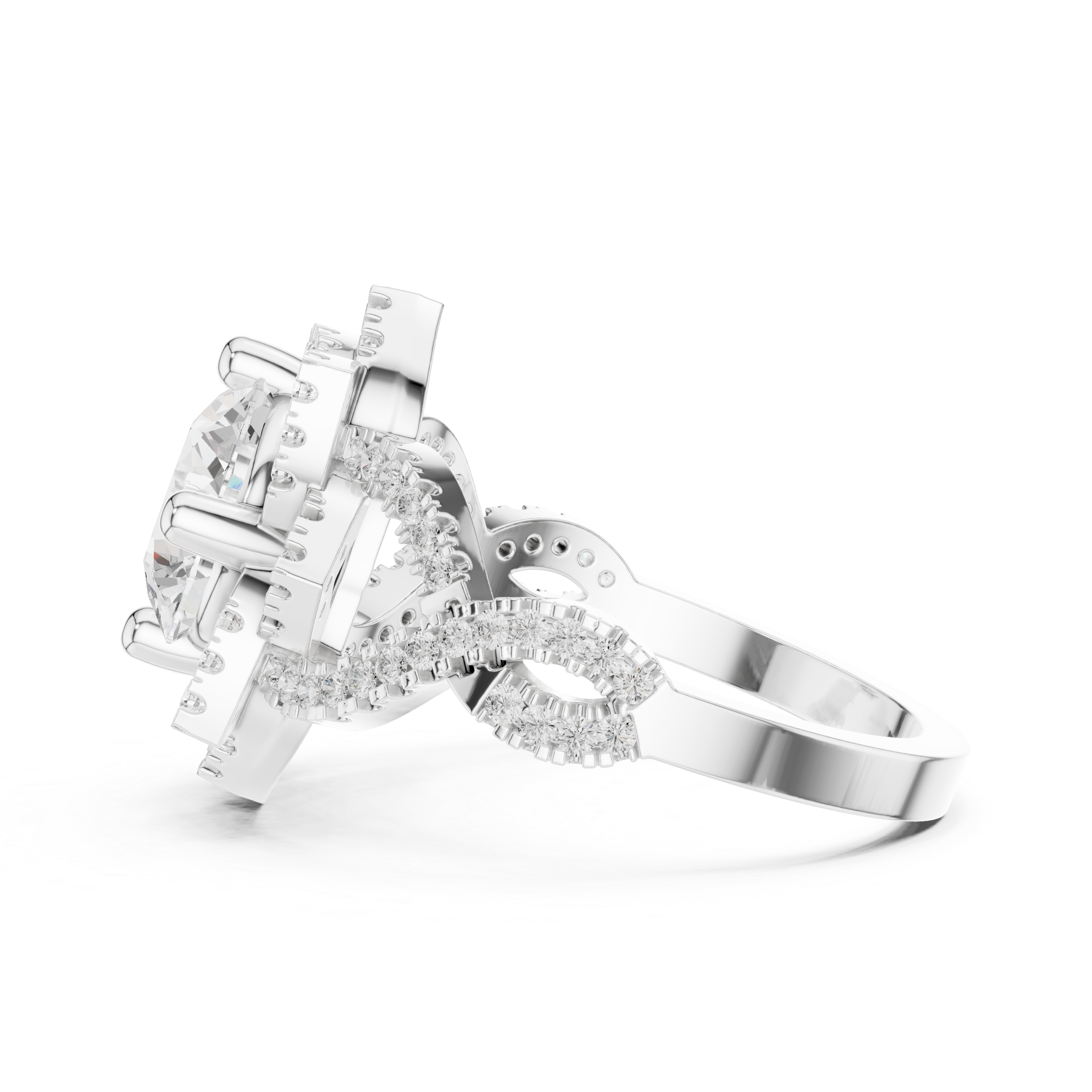 Vintage Floral Diamond Engagement Ring