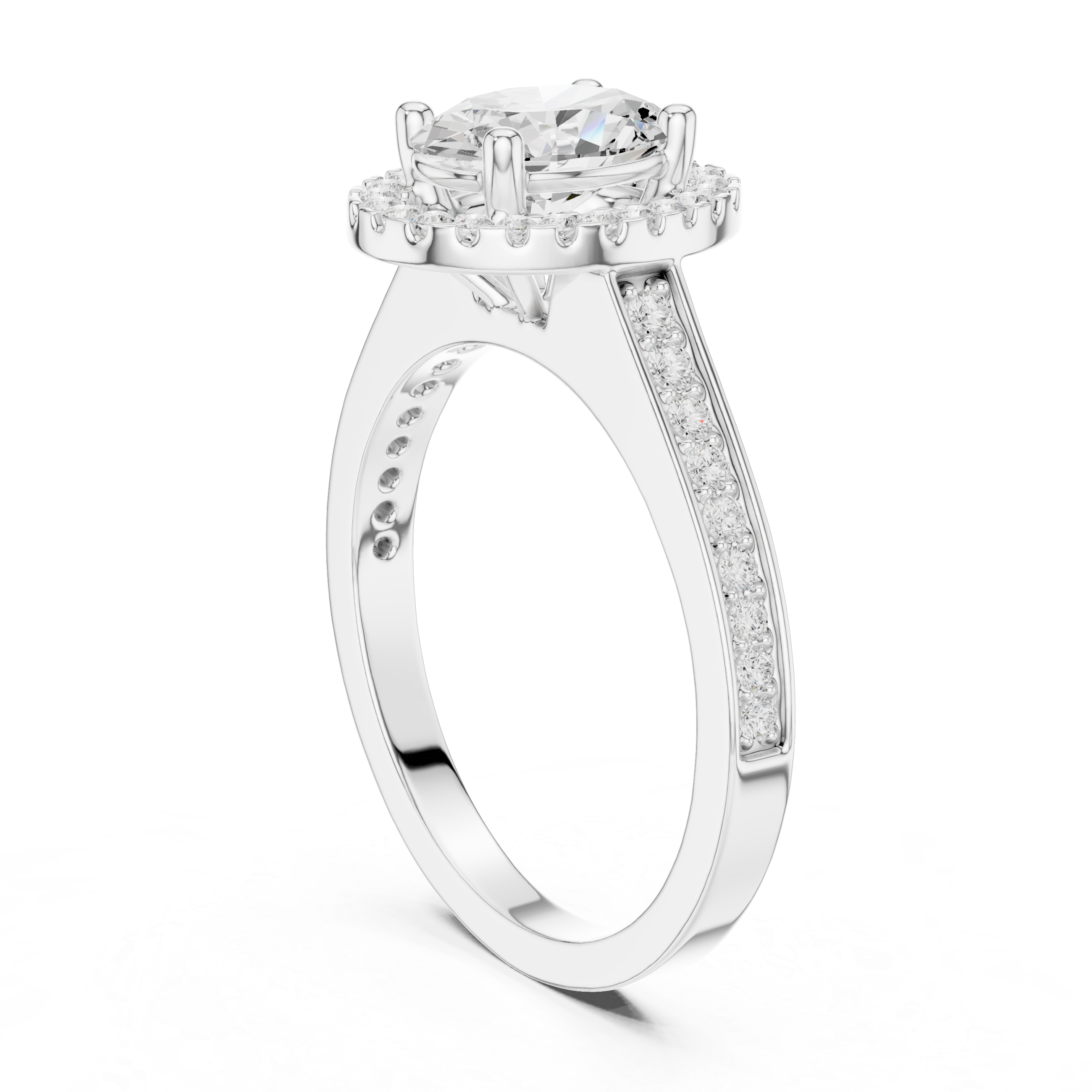 Oval Halo Diamond Engagement Ring