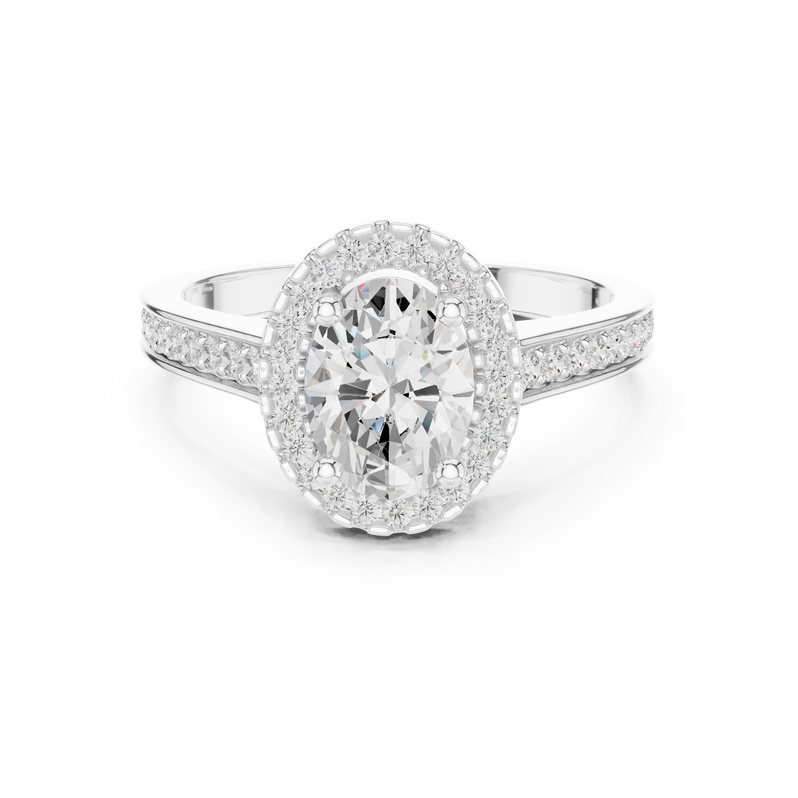 Oval Halo Diamond Engagement Ring