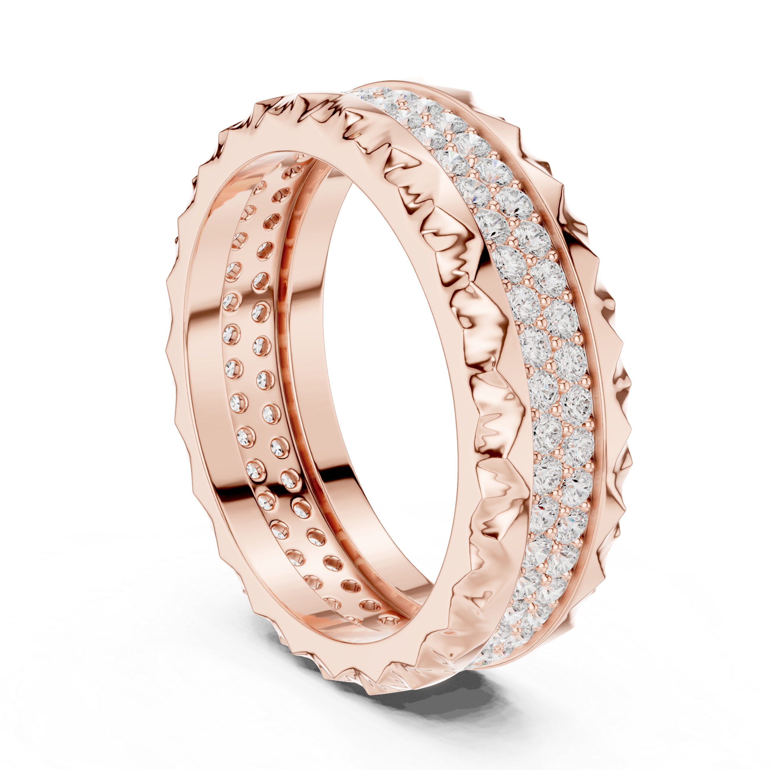 Textured Diamond Eternity Wedding Band