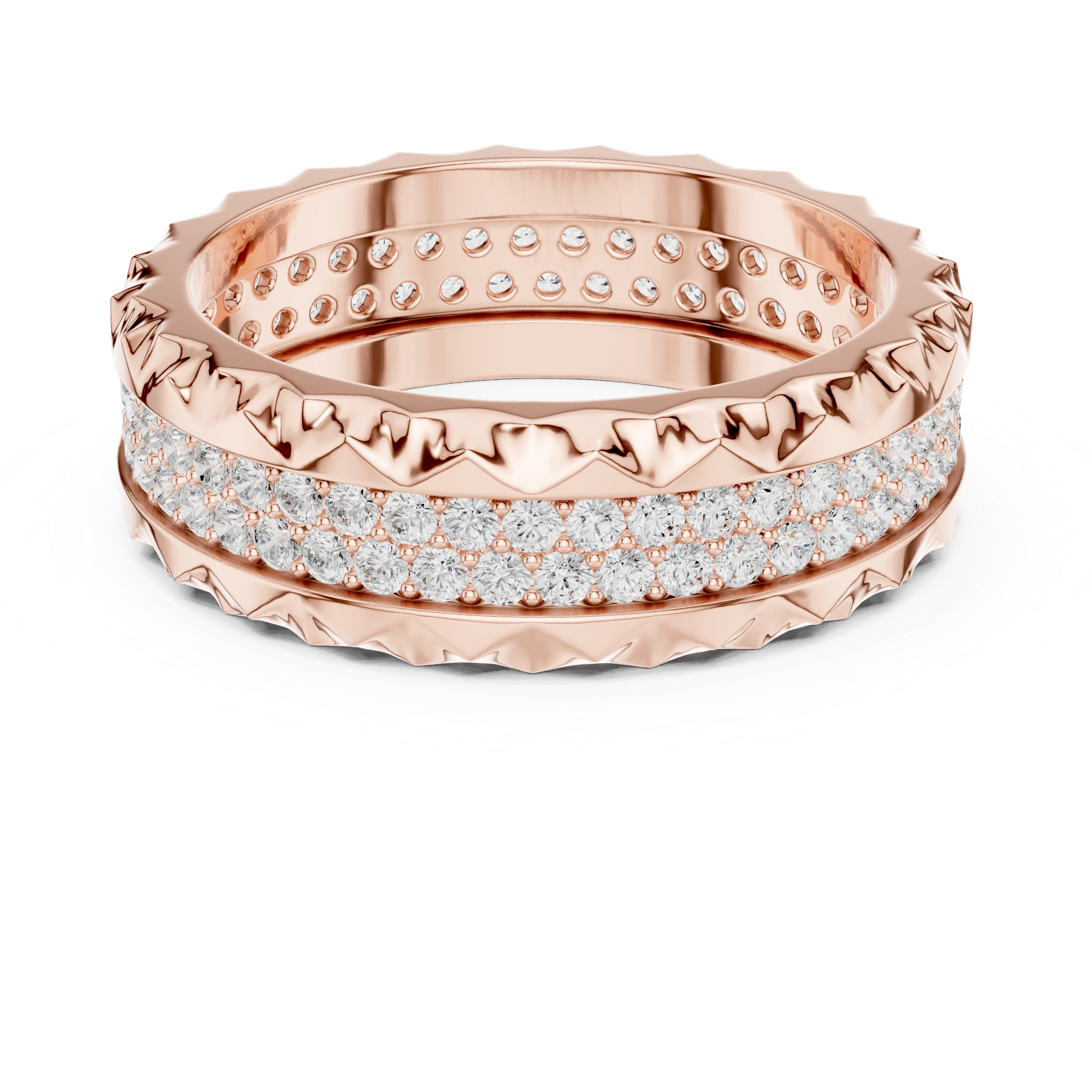 Textured Diamond Eternity Wedding Band