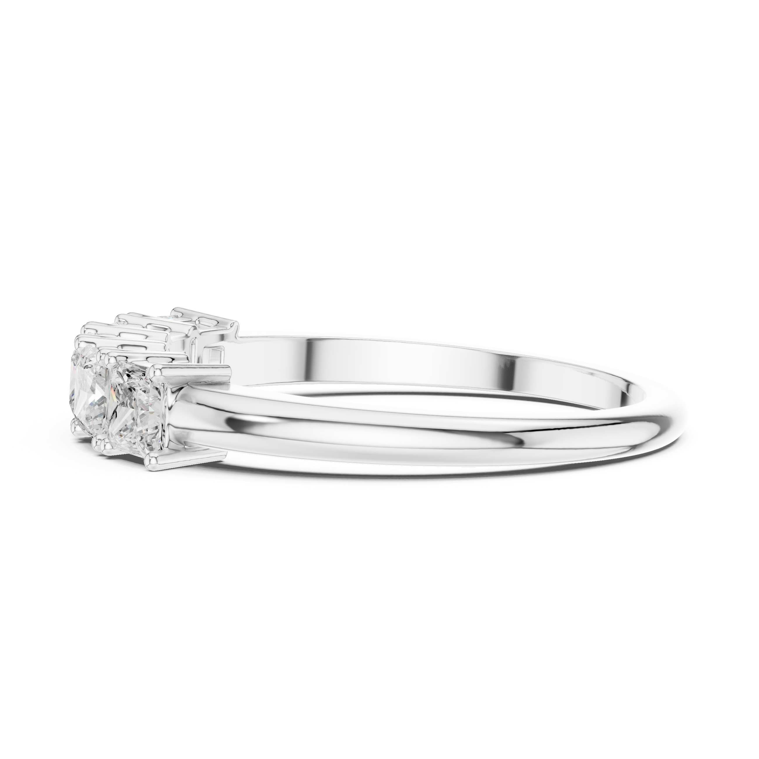 Five Princess Cut Diamond Wedding Band
