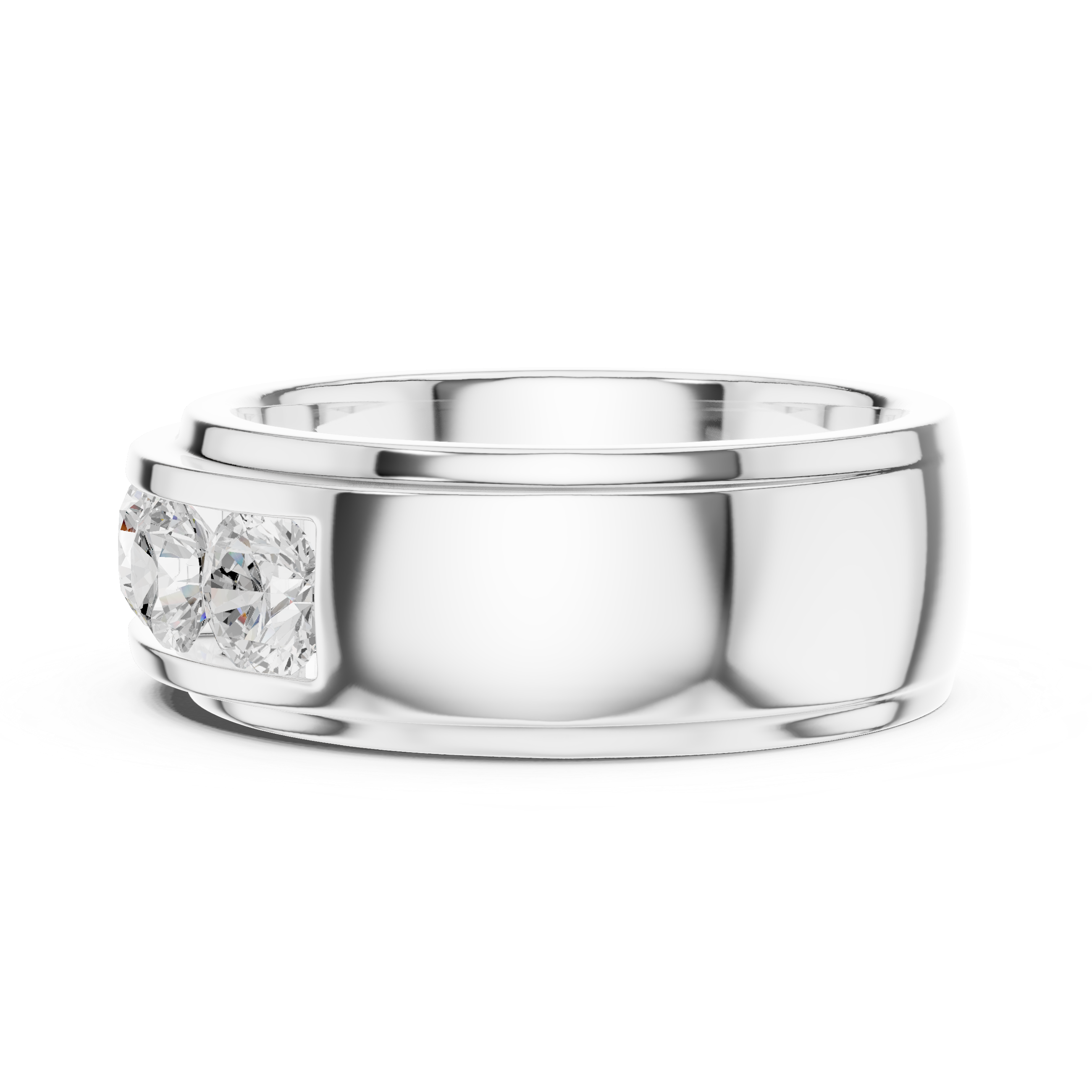 Five Stone Diamond Channel Wedding Band