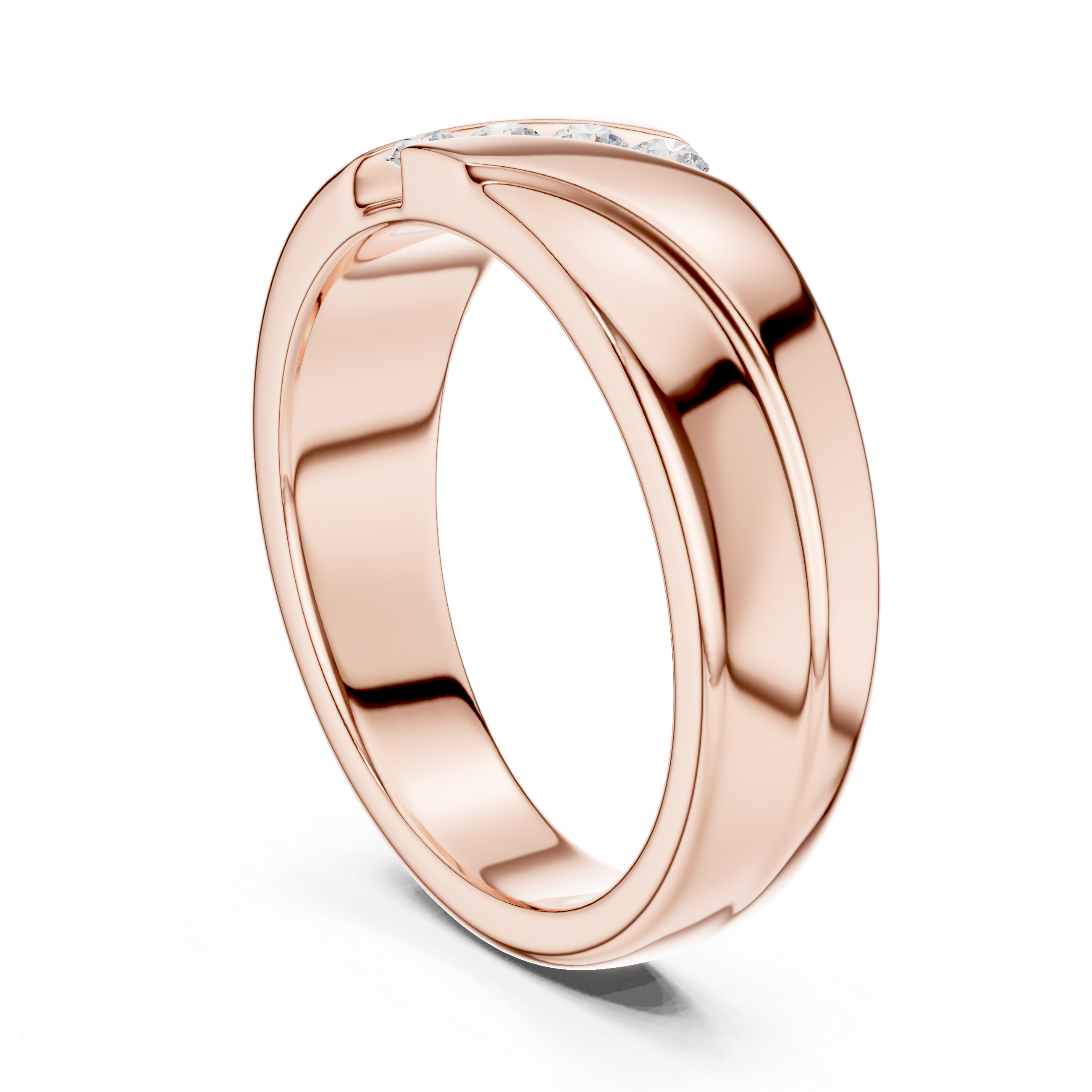 Modern Diamond Channel Wedding Band