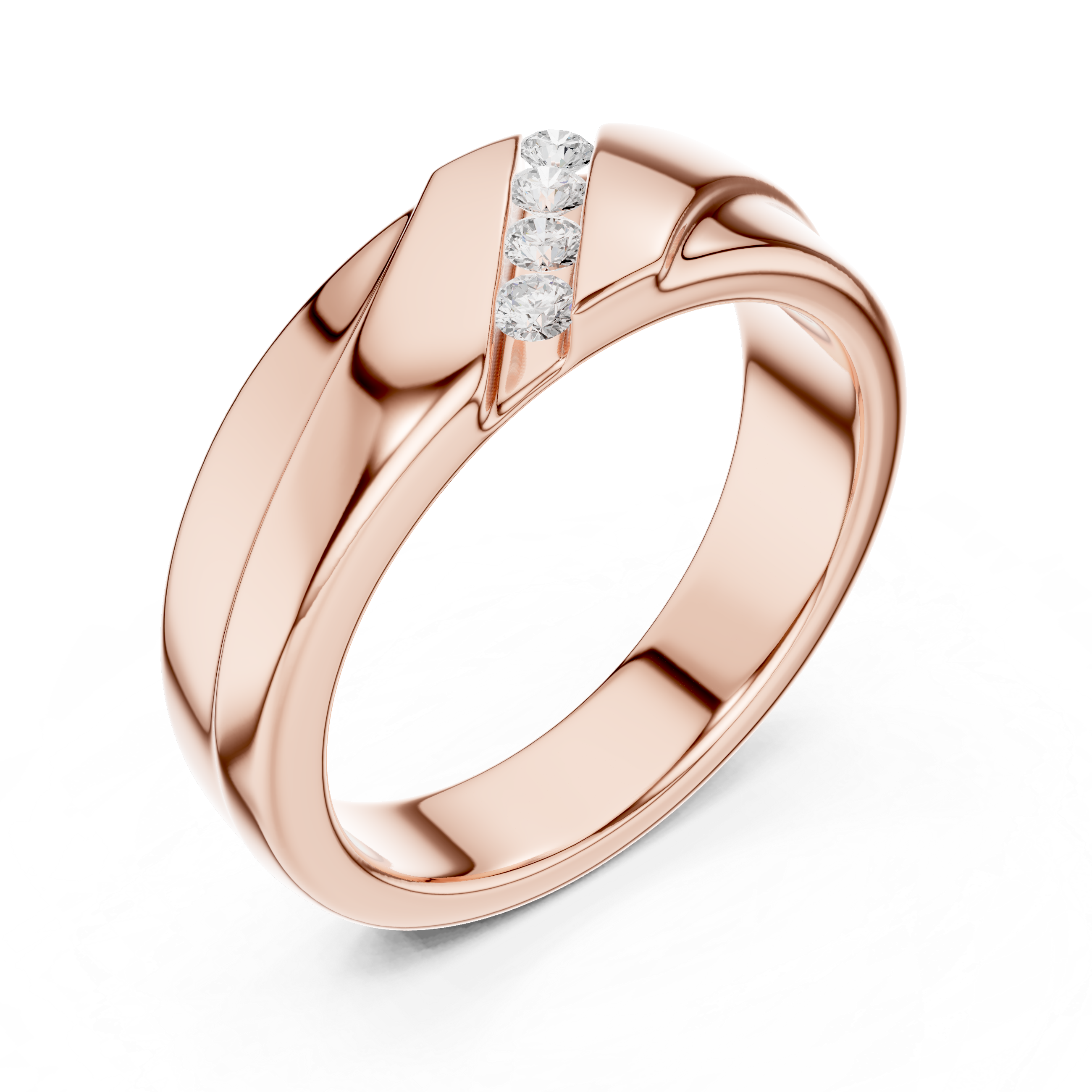 Modern Diamond Channel Wedding Band