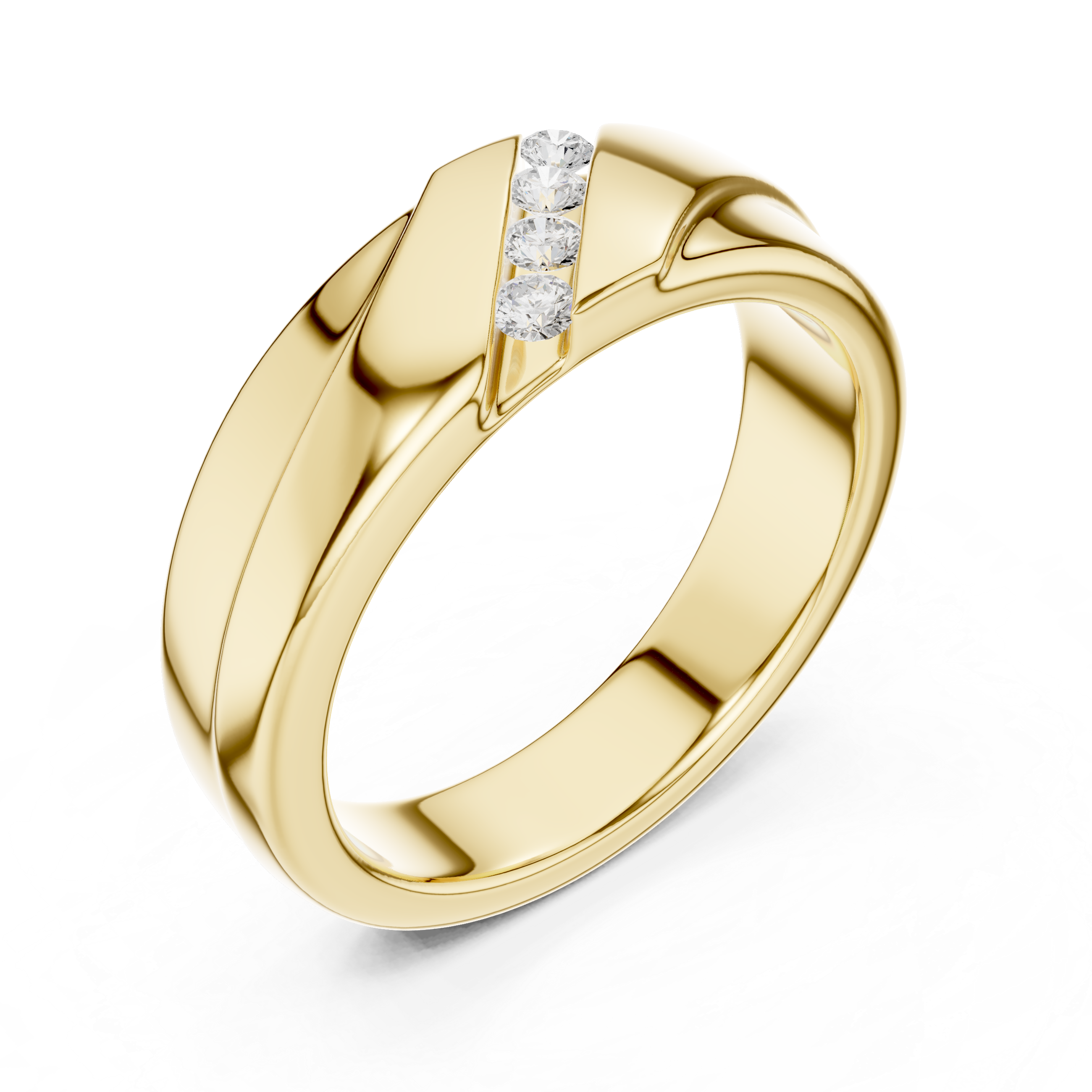 Modern Diamond Channel Wedding Band