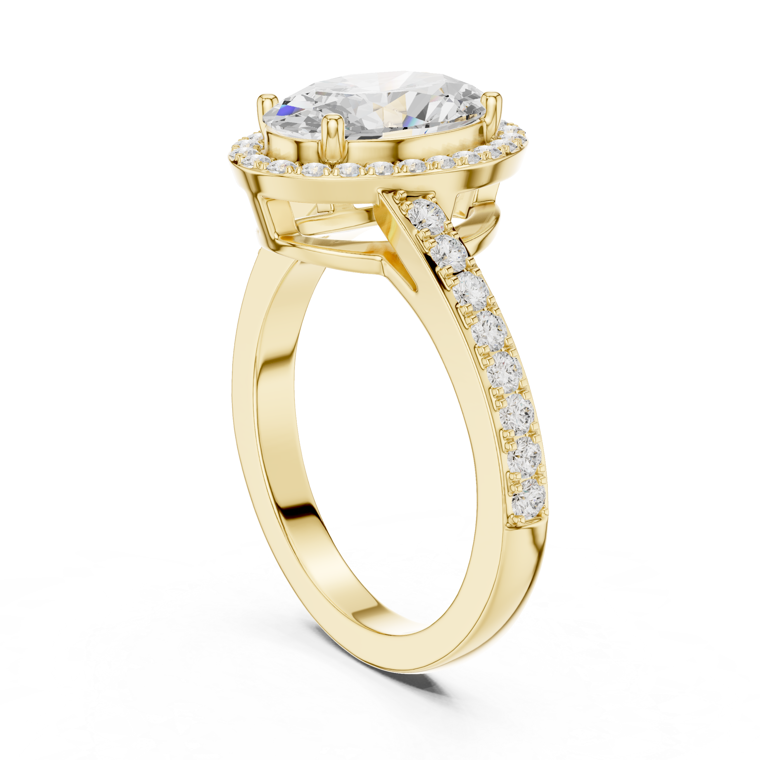 Oval Halo Diamond Engagement Ring