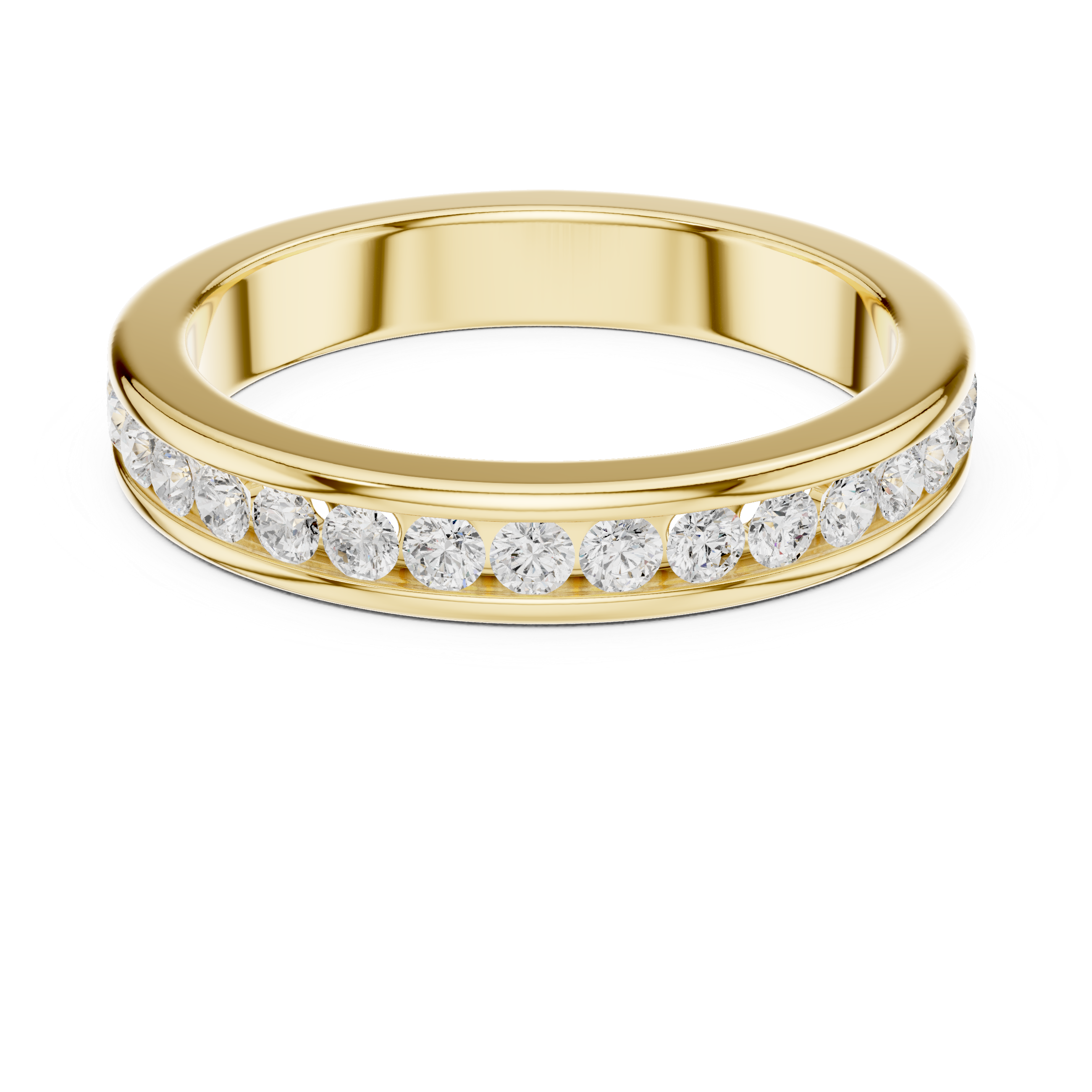Round Diamond Channel Set Wedding Band