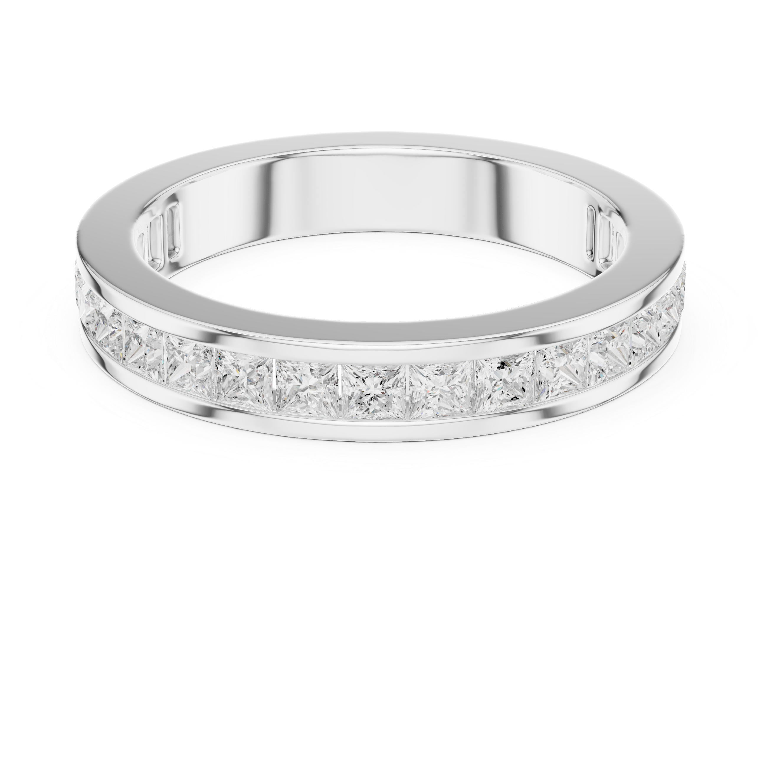 Princess Cut Channel Set Wedding Band