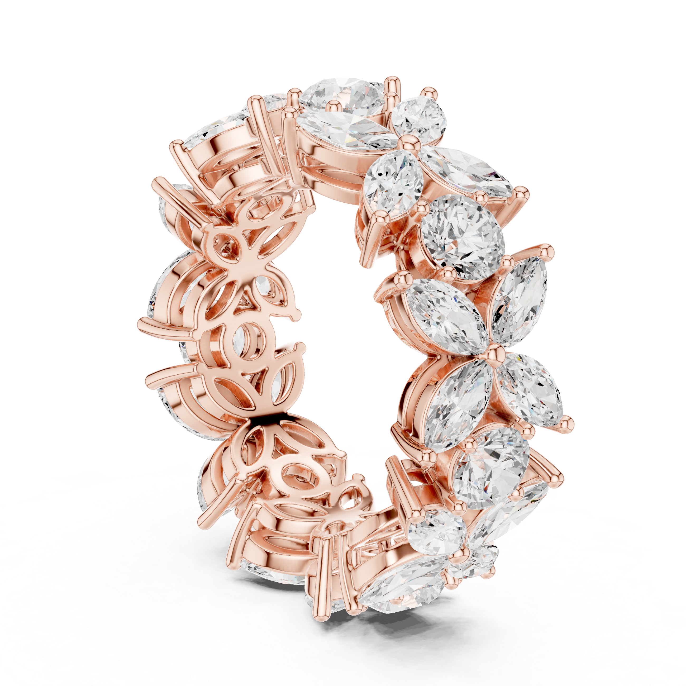 Floral Diamond Eternity Band
