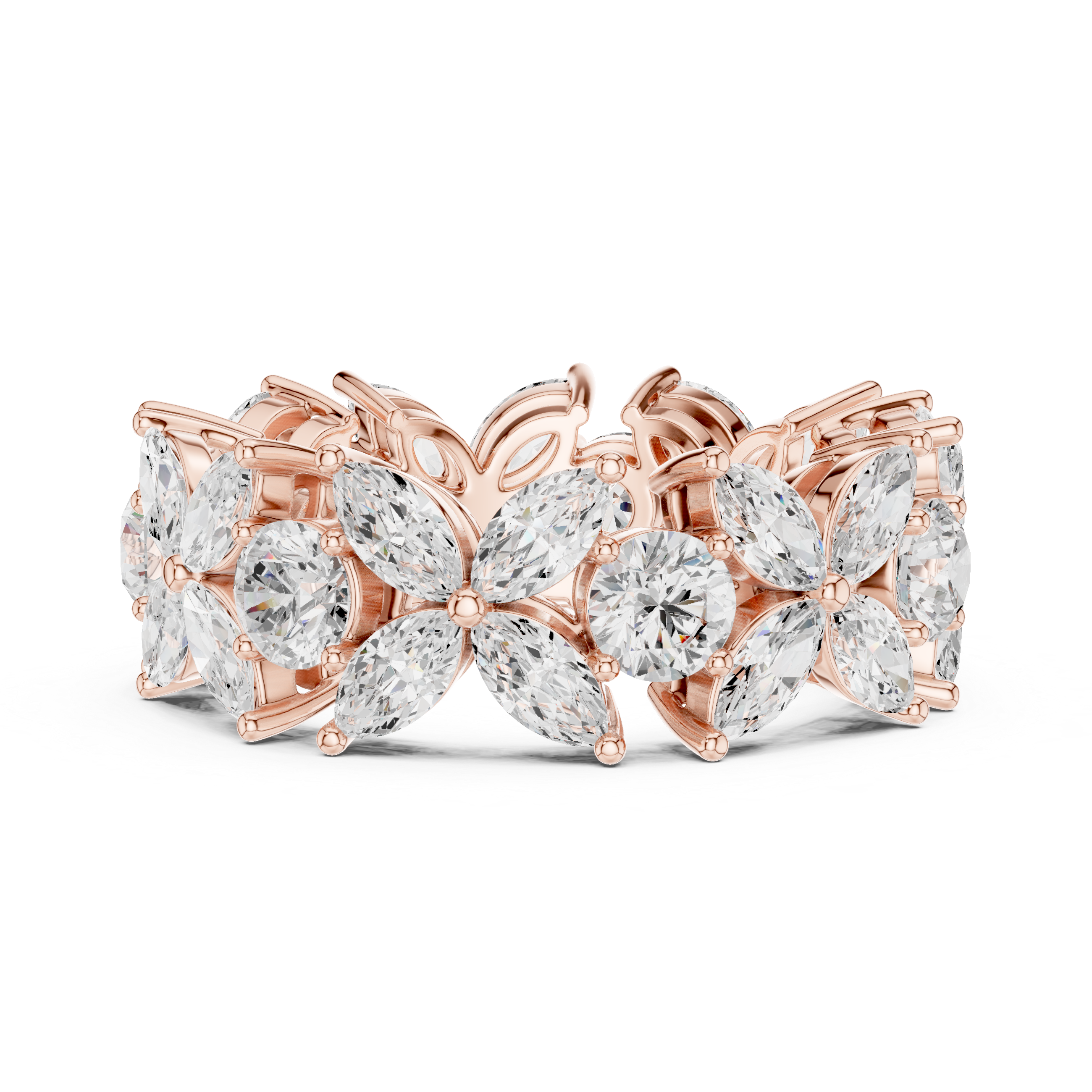 Floral Diamond Eternity Band