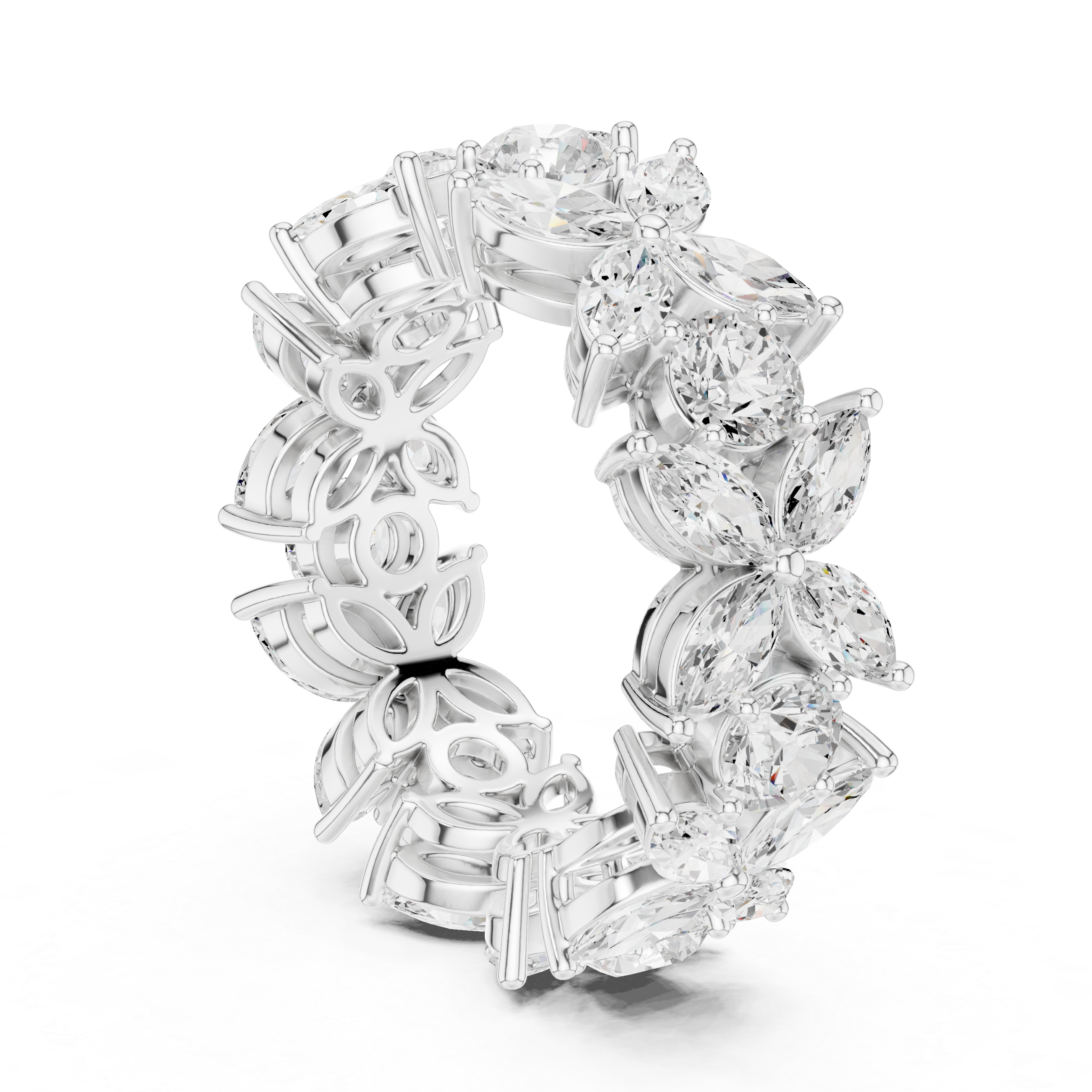 Floral Diamond Eternity Band