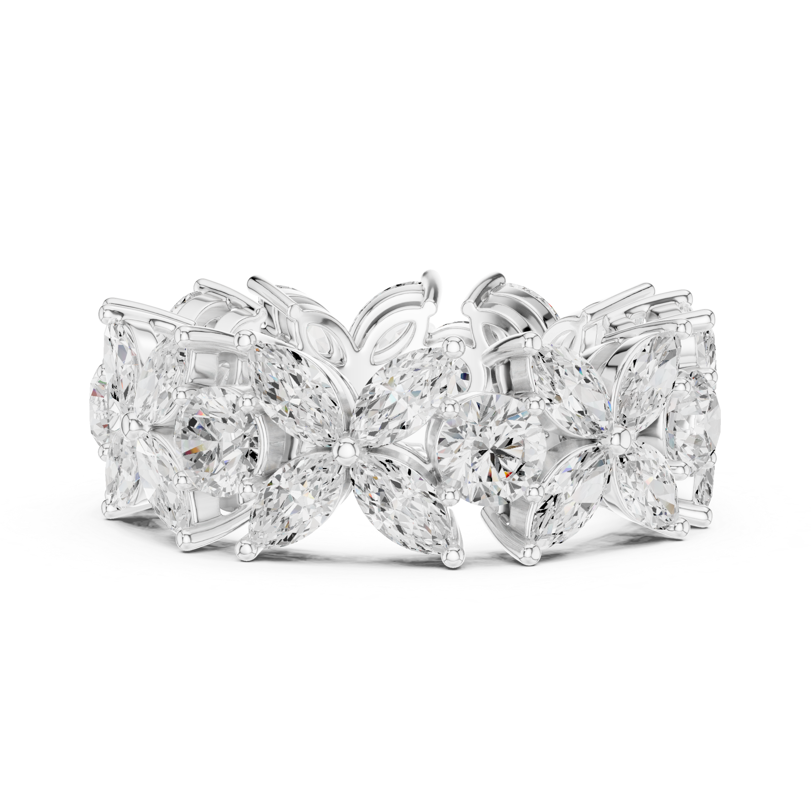 Floral Diamond Eternity Band