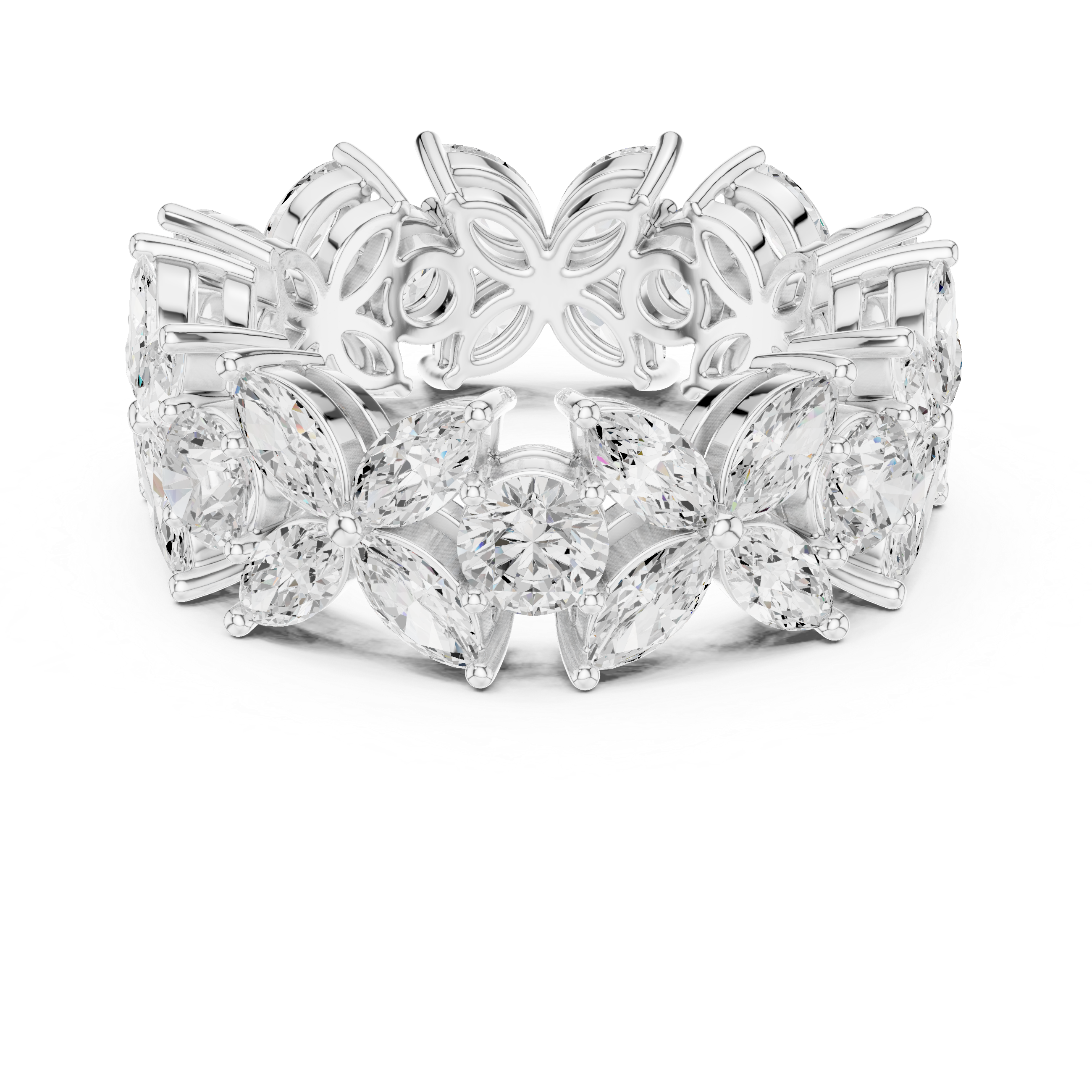 Floral Diamond Eternity Band