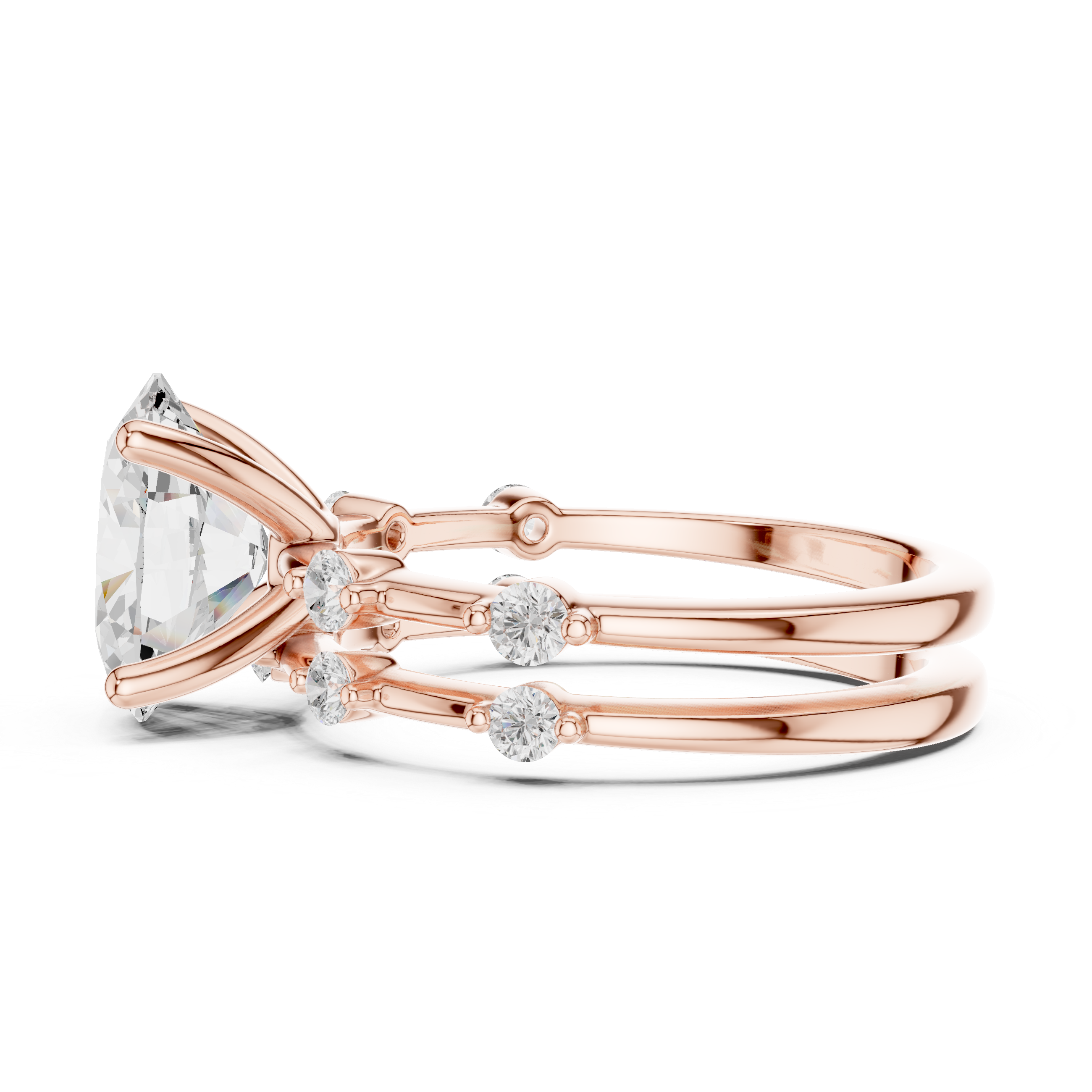 Oval Diamond Bridal Ring Set