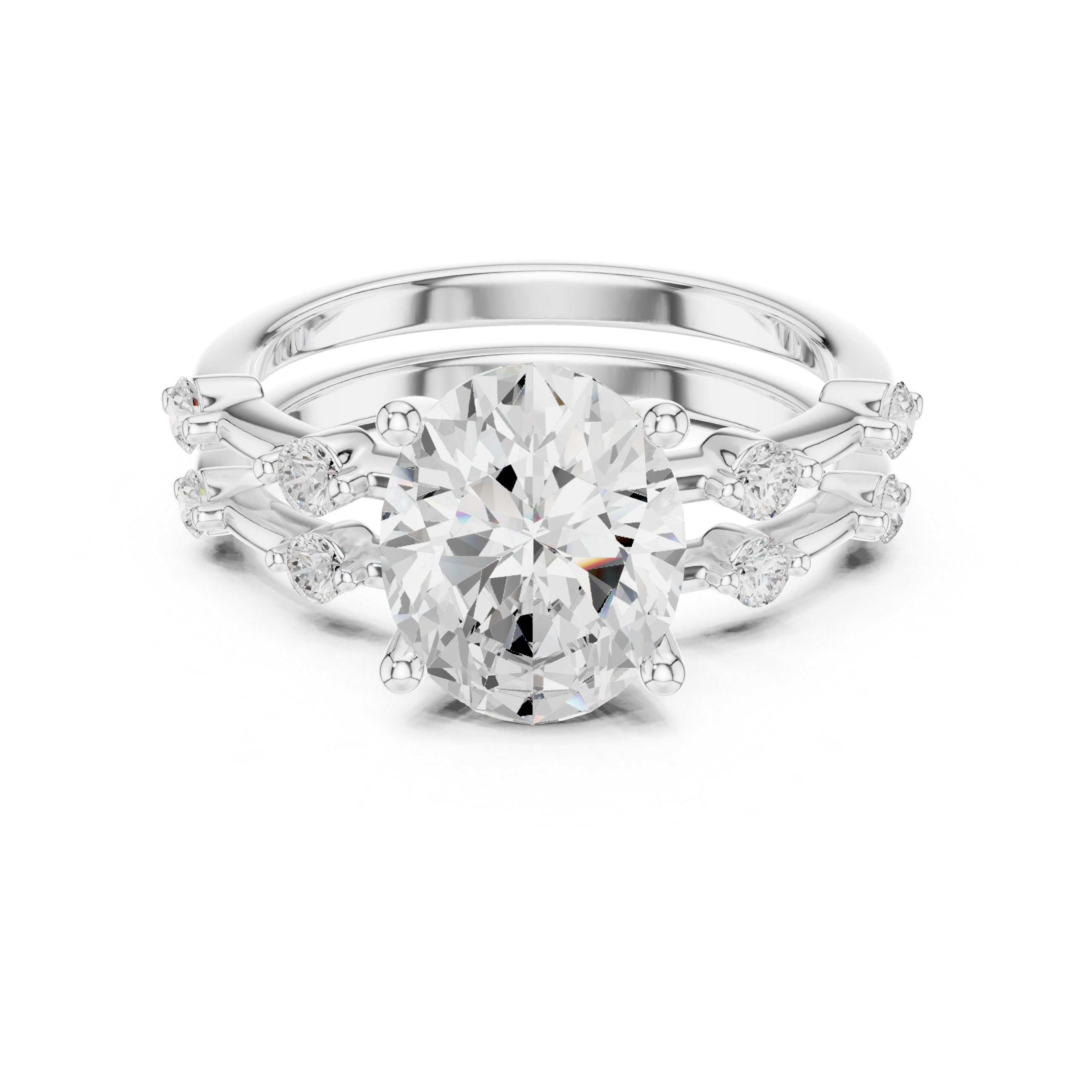 Oval Diamond Bridal Ring Set