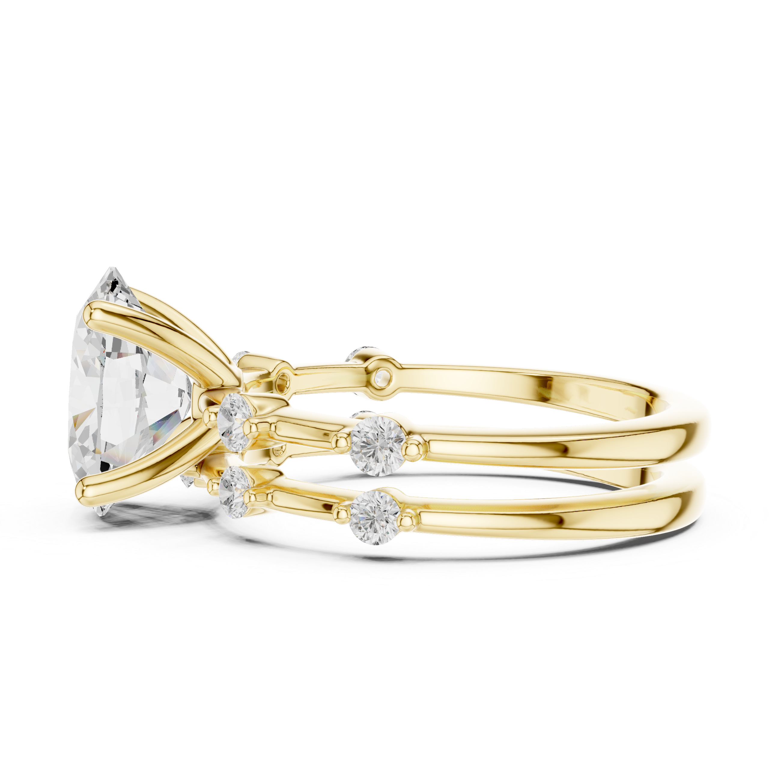 Oval Diamond Bridal Ring Set